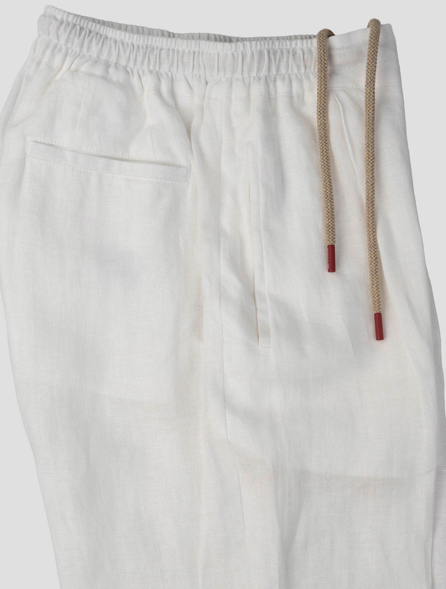 Kiton White Linen Pants