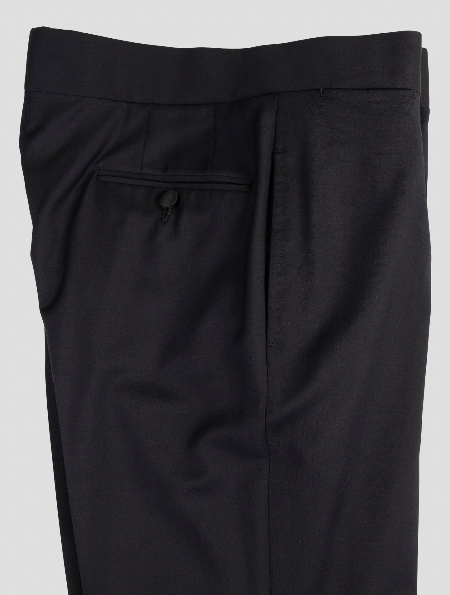 Kiton Black Virgin Wool Dress Pants