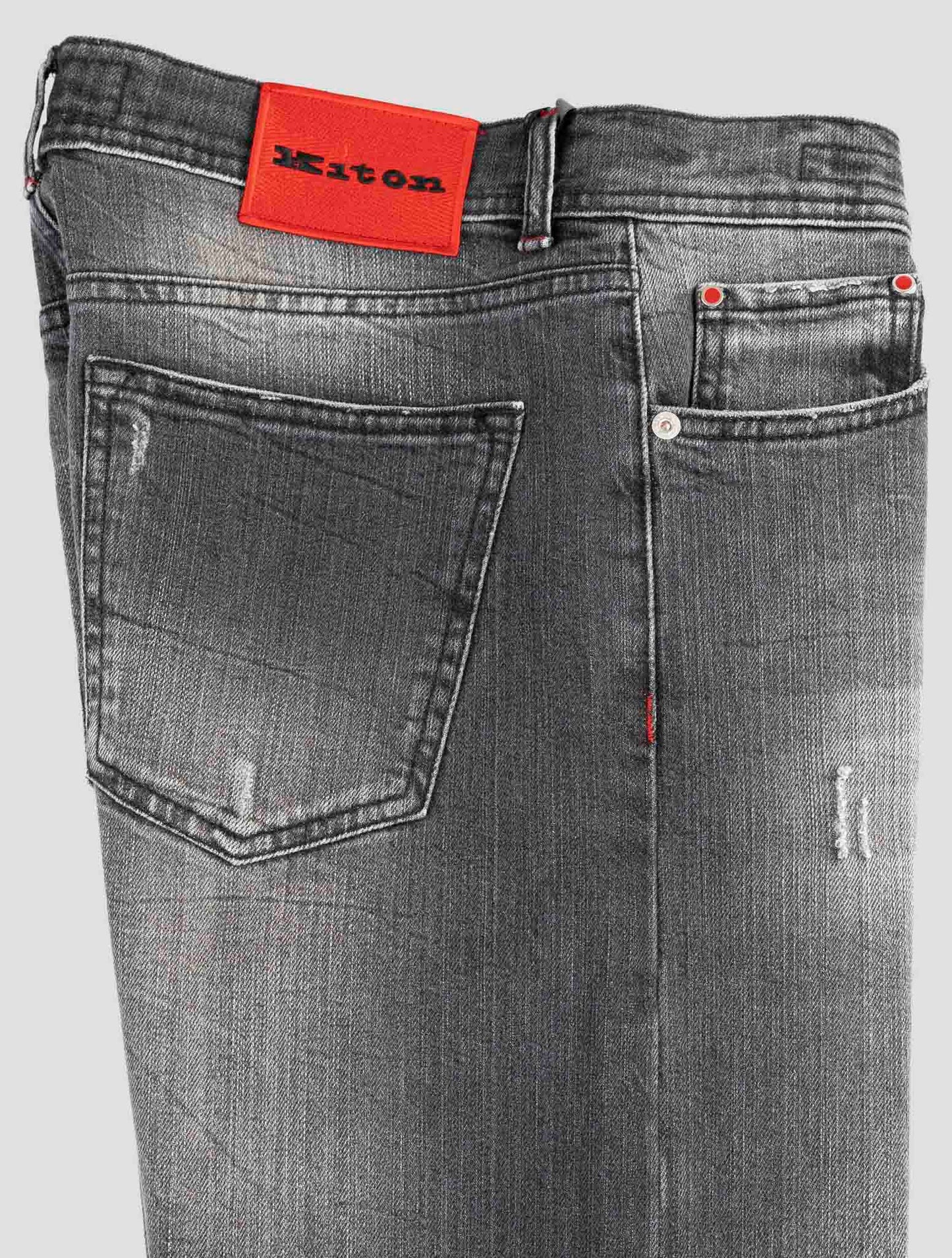 Kiton Gray Cotton Ea Limited Edition Jeans
