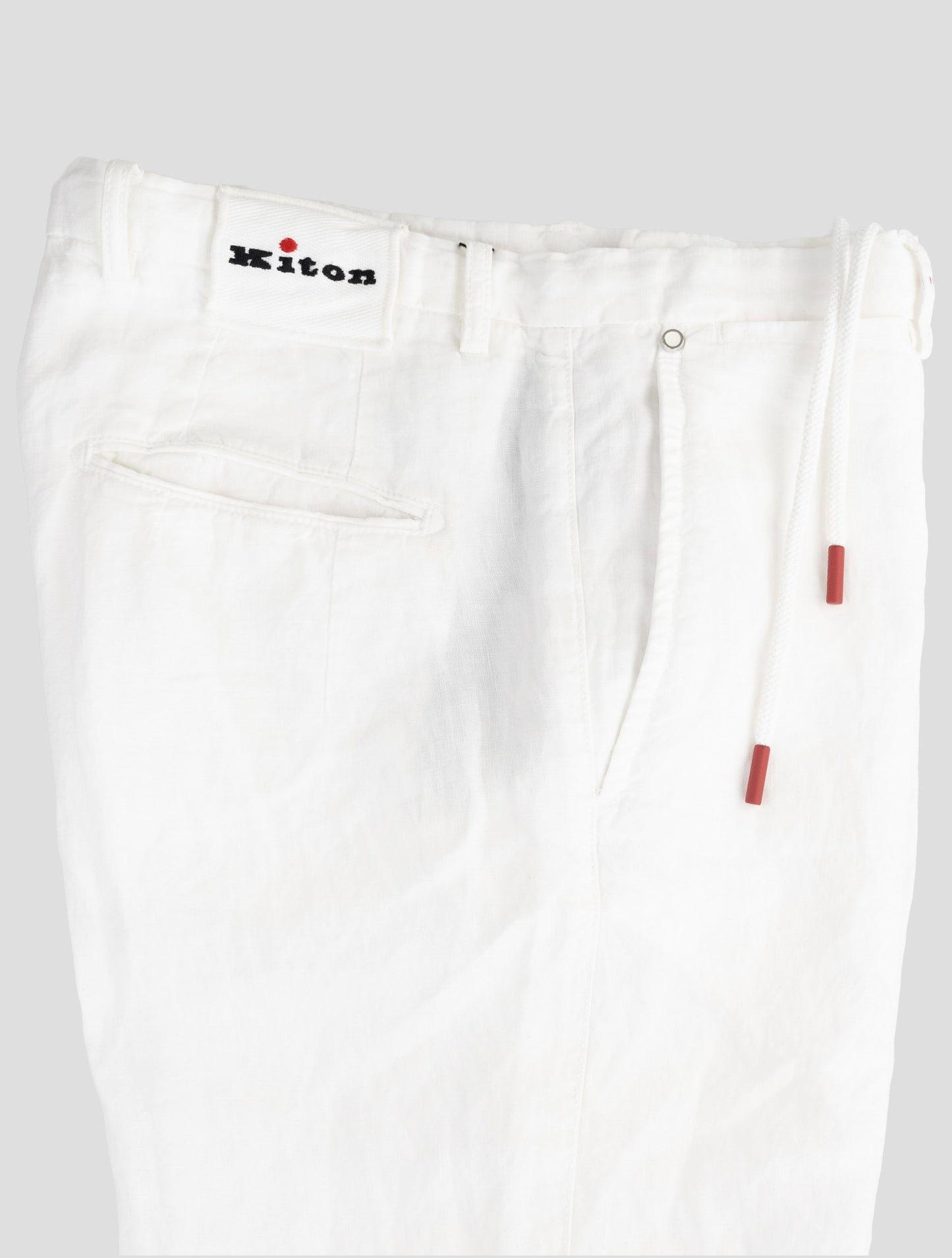 Kiton White Linen Short Pants