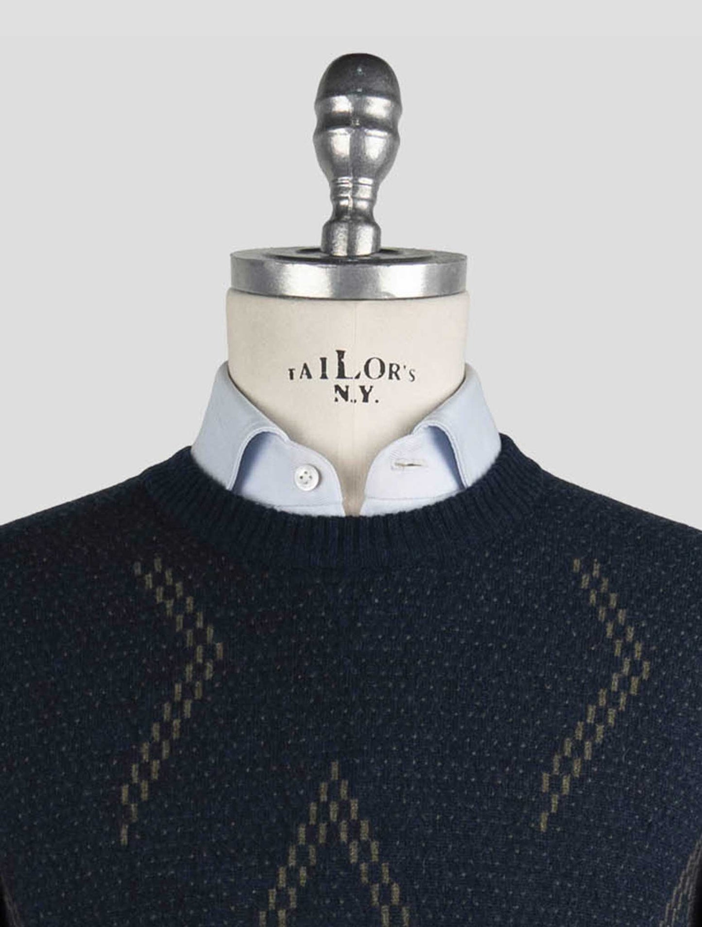 Kiton Blue Cashmere Sweater Crewneck