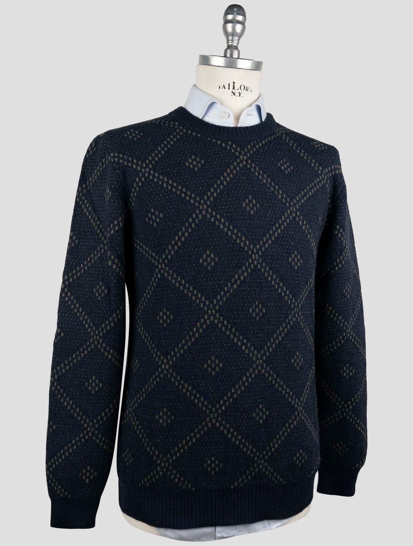 Kiton Blue Cashmere Sweater Crewneck