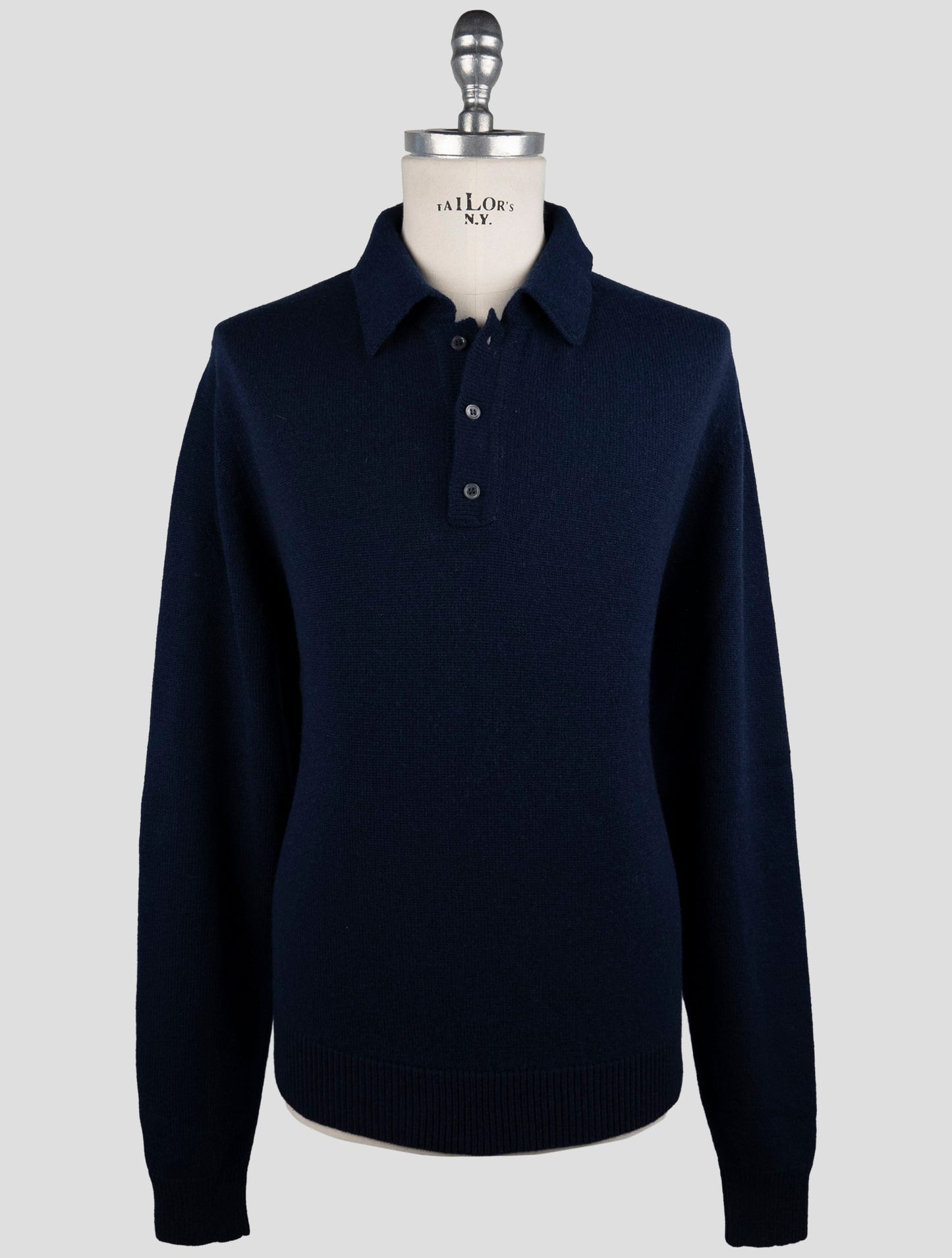 Kiton Blue Cashmere Sweater Polo