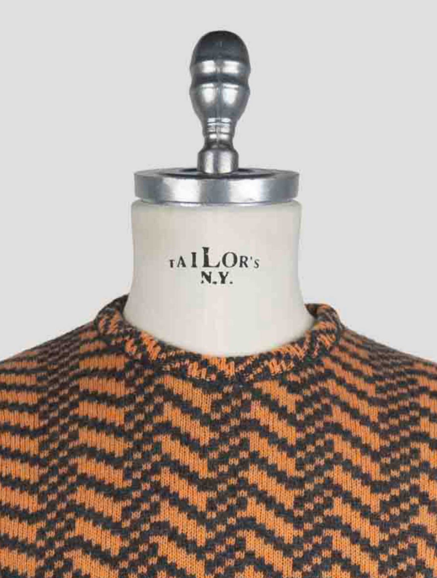 Kiton Orange Gray Cashmere Sweater Crewneck