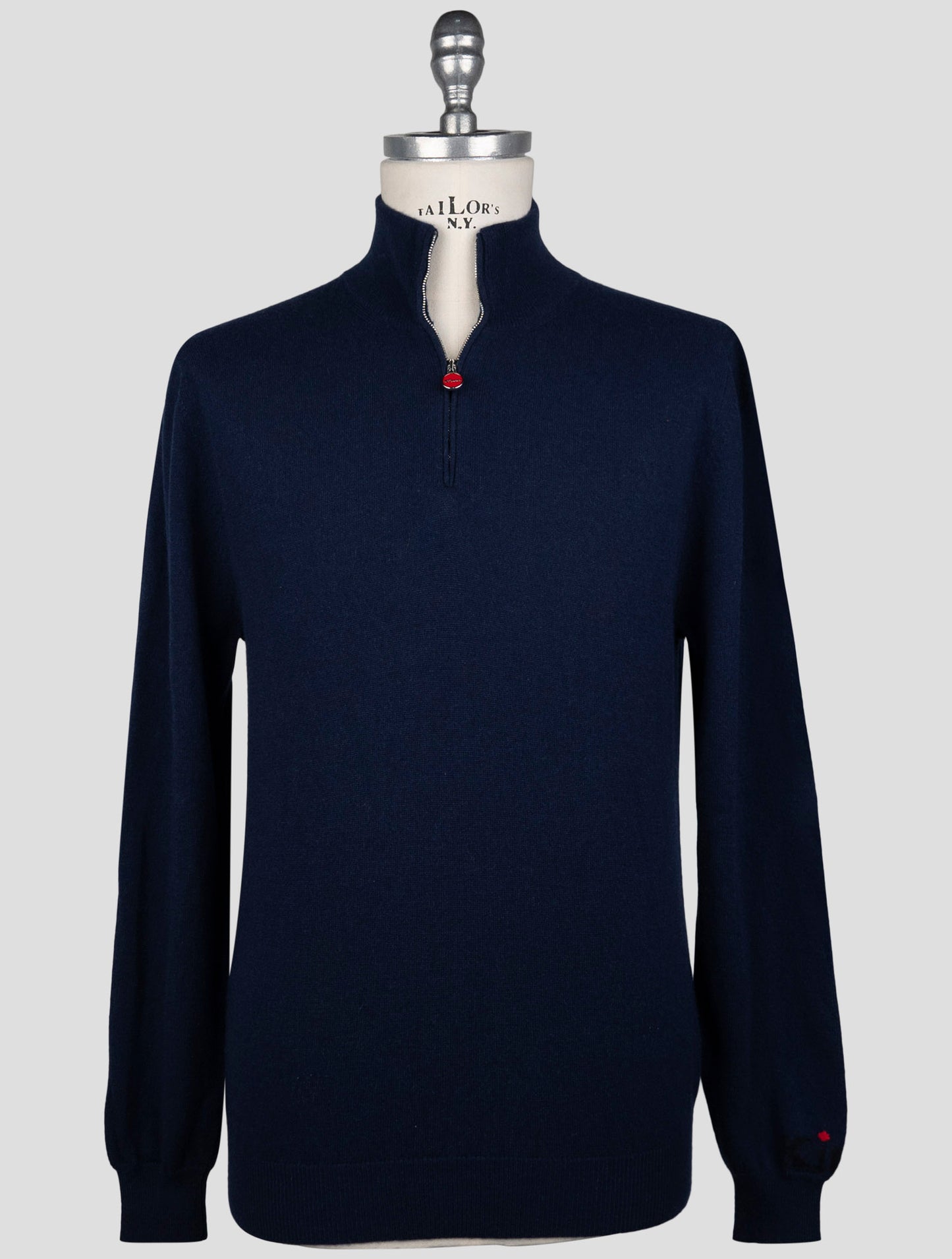 Kiton Blue Cashmere Pa Ea Sweater Full Zip