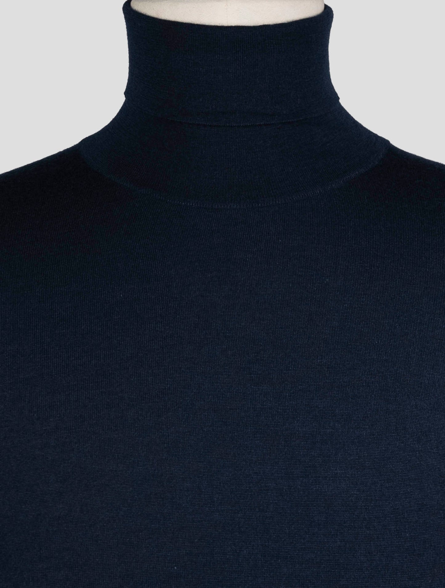 Kiton Dark Blue Cashmere Silk Sweater Turtleneck