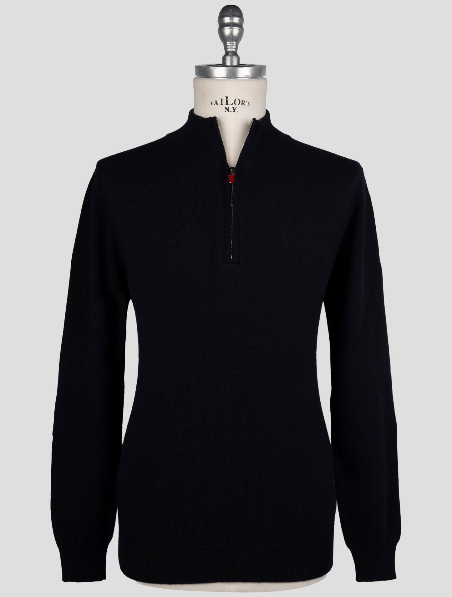 Kiton Dark Blue Cashmere Sweater Half Zip