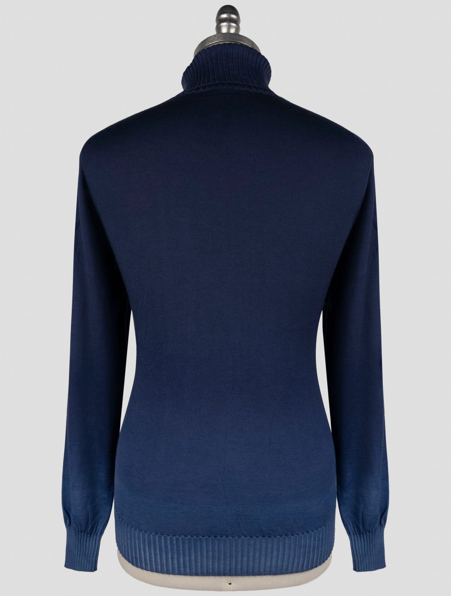 Kiton Blue Cashmere Silk Sweater Turtleneck