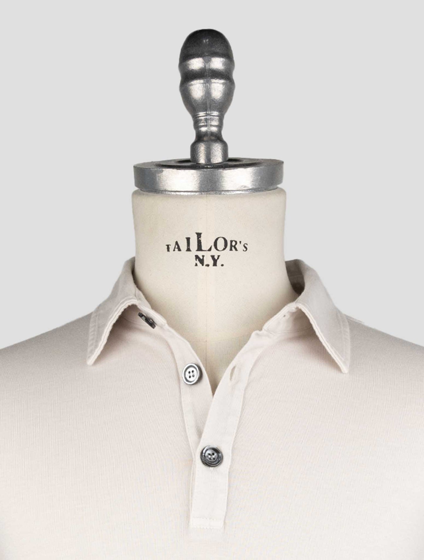 Kiton Beige Cotton Cashmere Sweater Polo