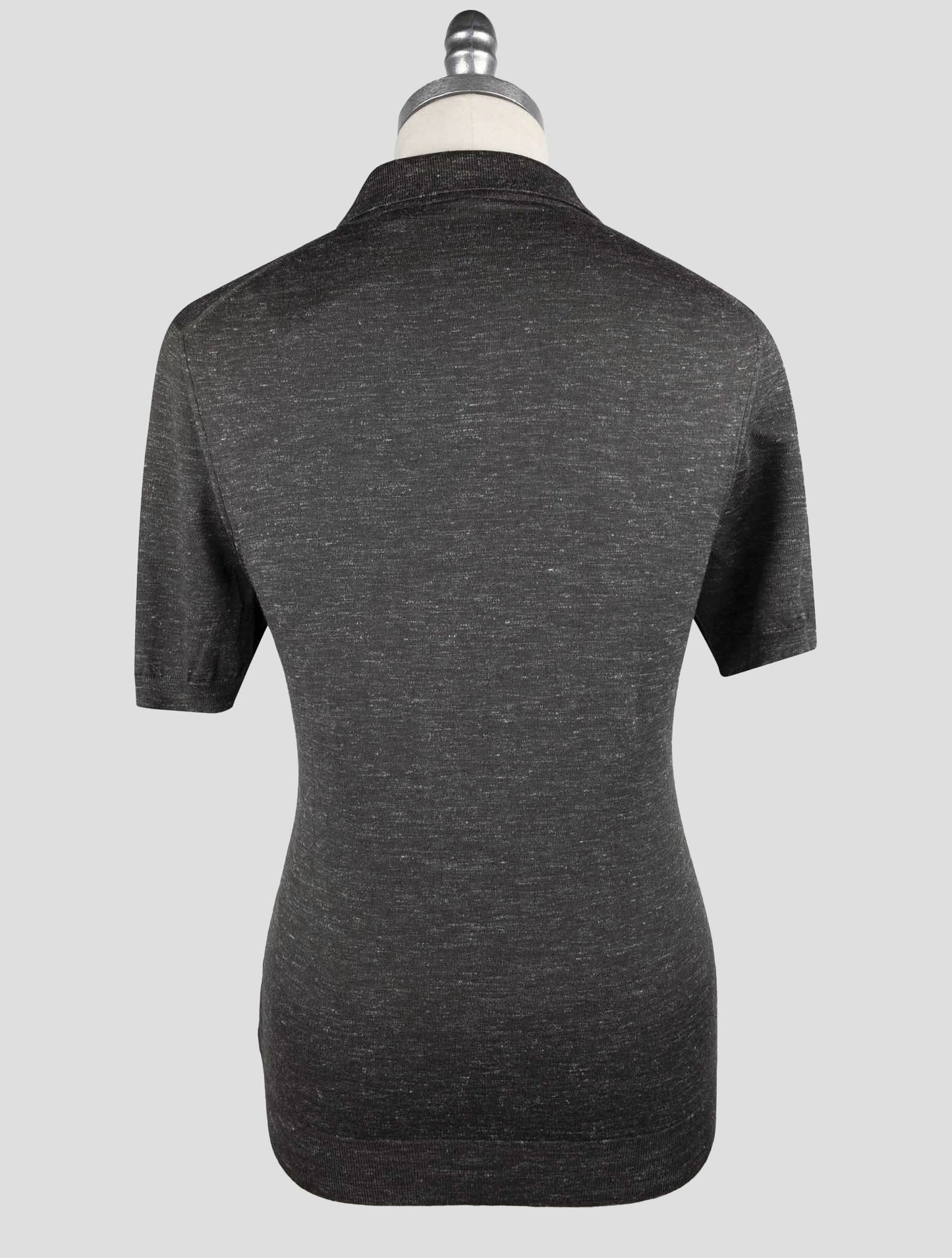 Kiton Dark Gray Silk Cashmere Linen Polo