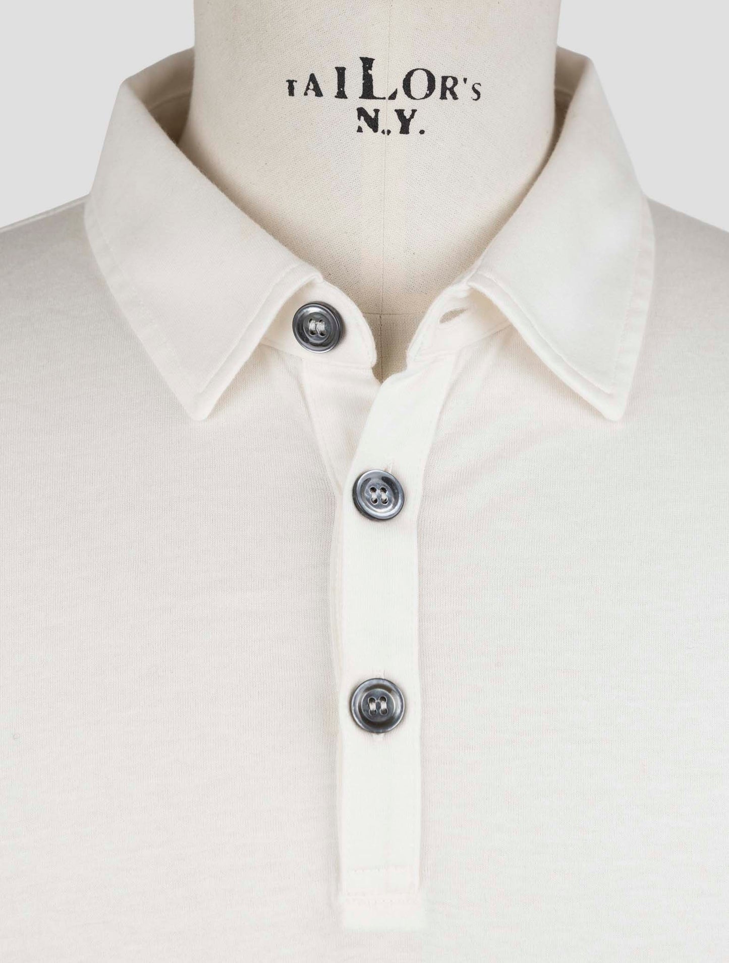 Kiton White Cotton Cashmere Sweater Polo