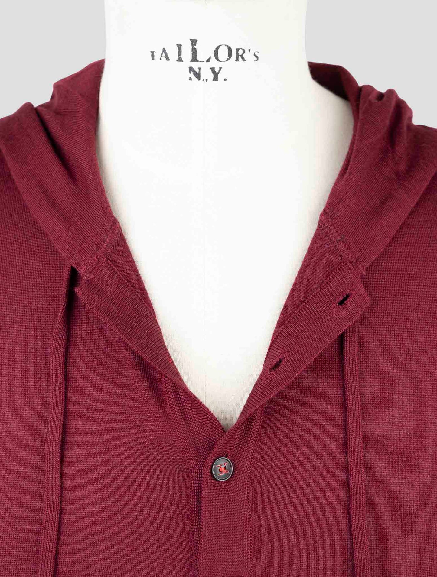 Kiton Burgundy Cashmere Silk Sweater Hoodie