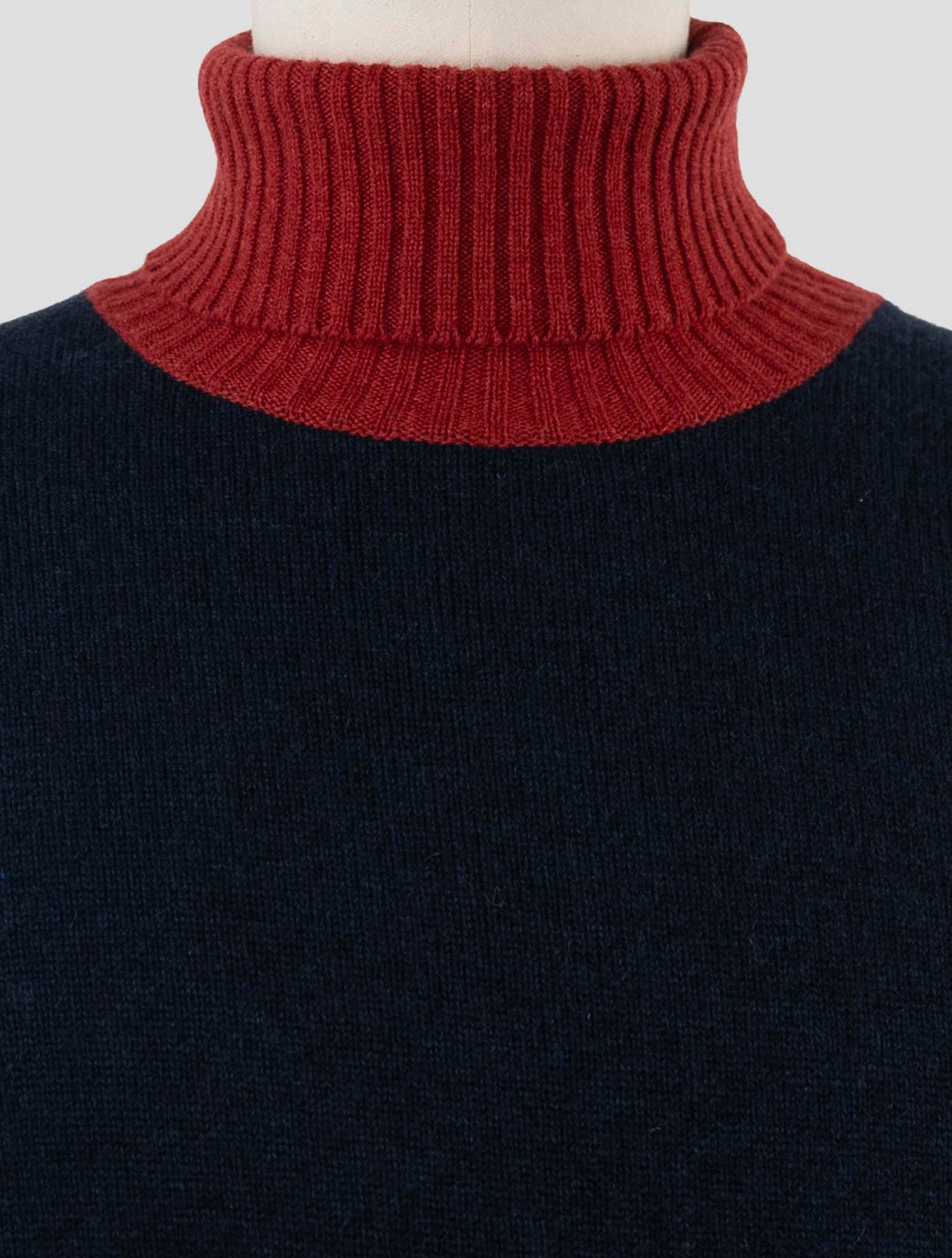 Kiton Blue Red Cashmere Sweater Turtleneck