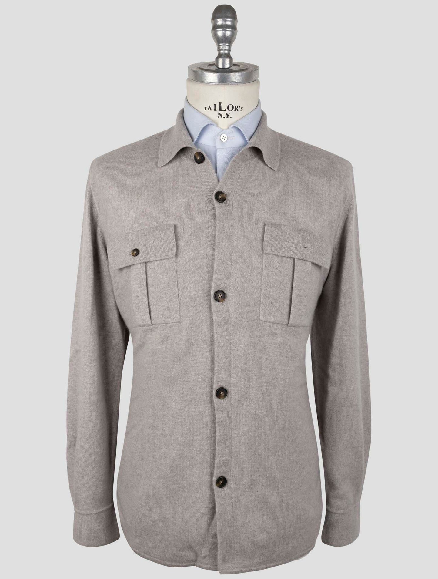 Kiton Gray Cashmere Sweater Cardigan