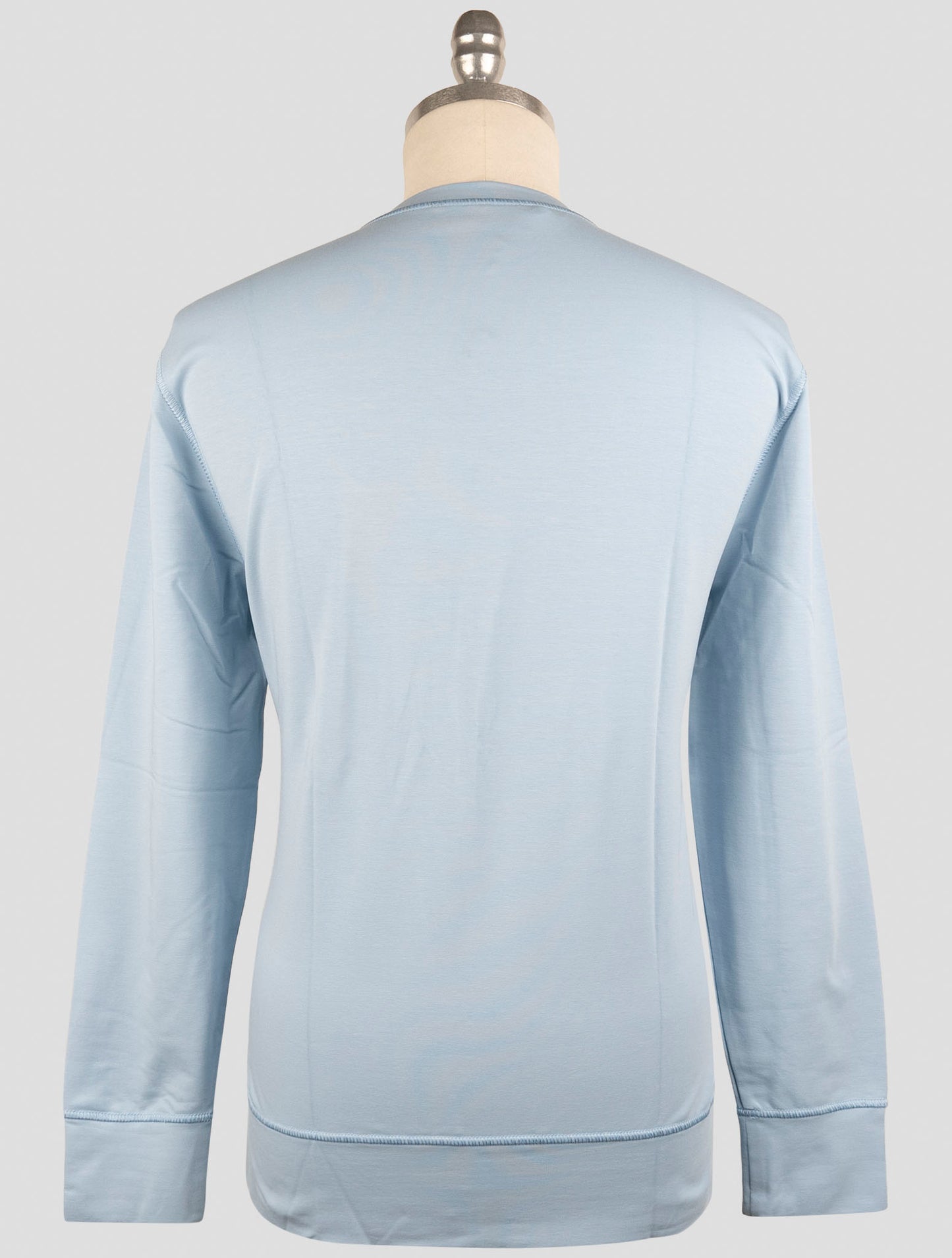 Kiton Light Blue Cotton Ea Swater Crewneck