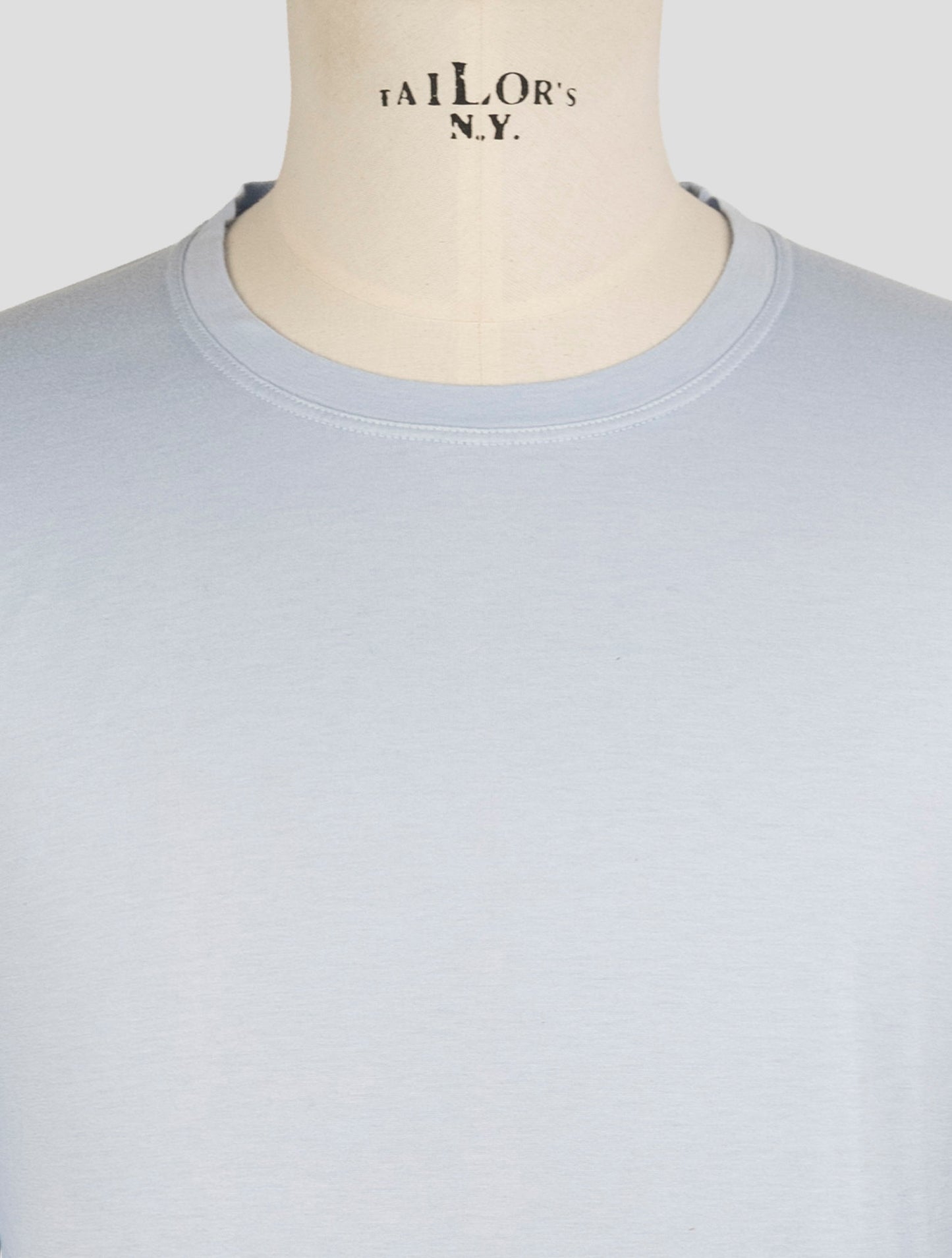 Kiton Light Blue Cotton Cashmere Sweater Crewneck