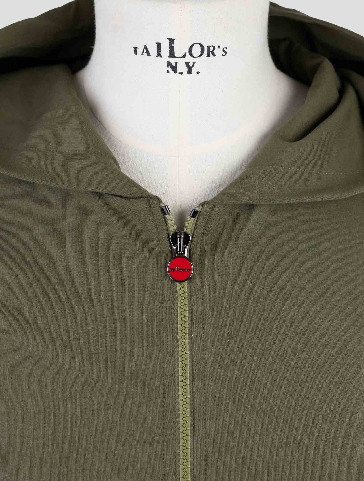 Kiton Green Cotton Ea Sweater Full Zip