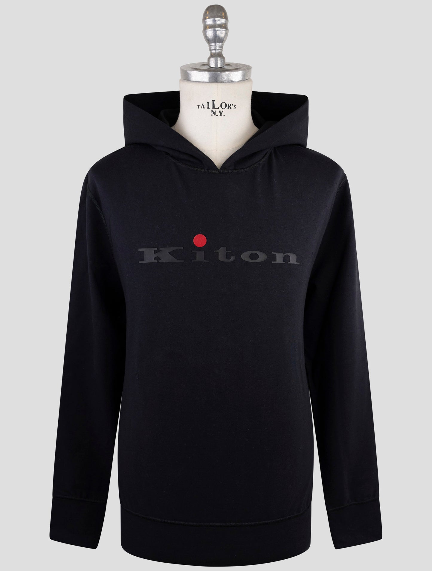Kiton Dark Blue Cotton Ea Sweater Hoodie