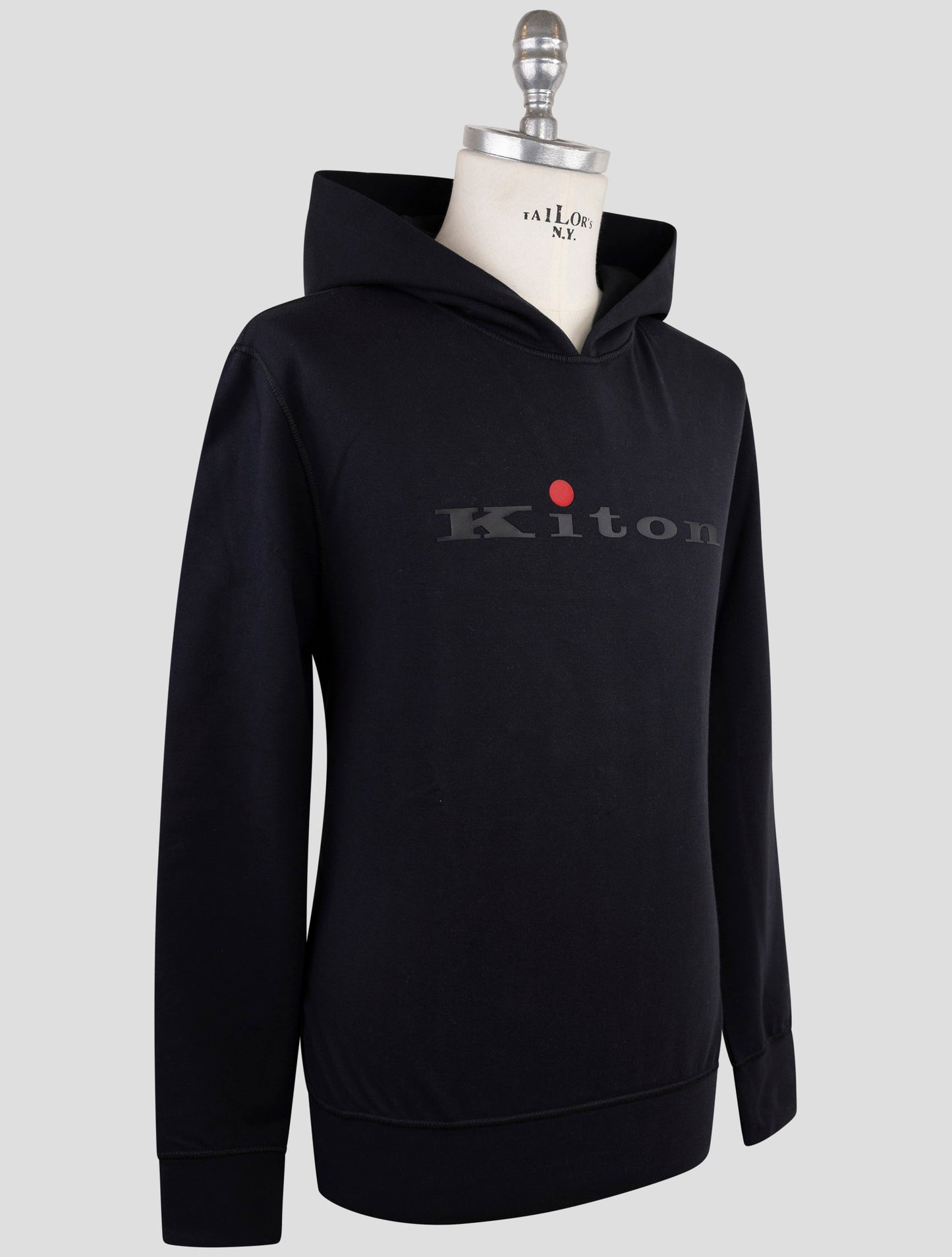 Kiton Dark Blue Cotton Ea Sweater Hoodie