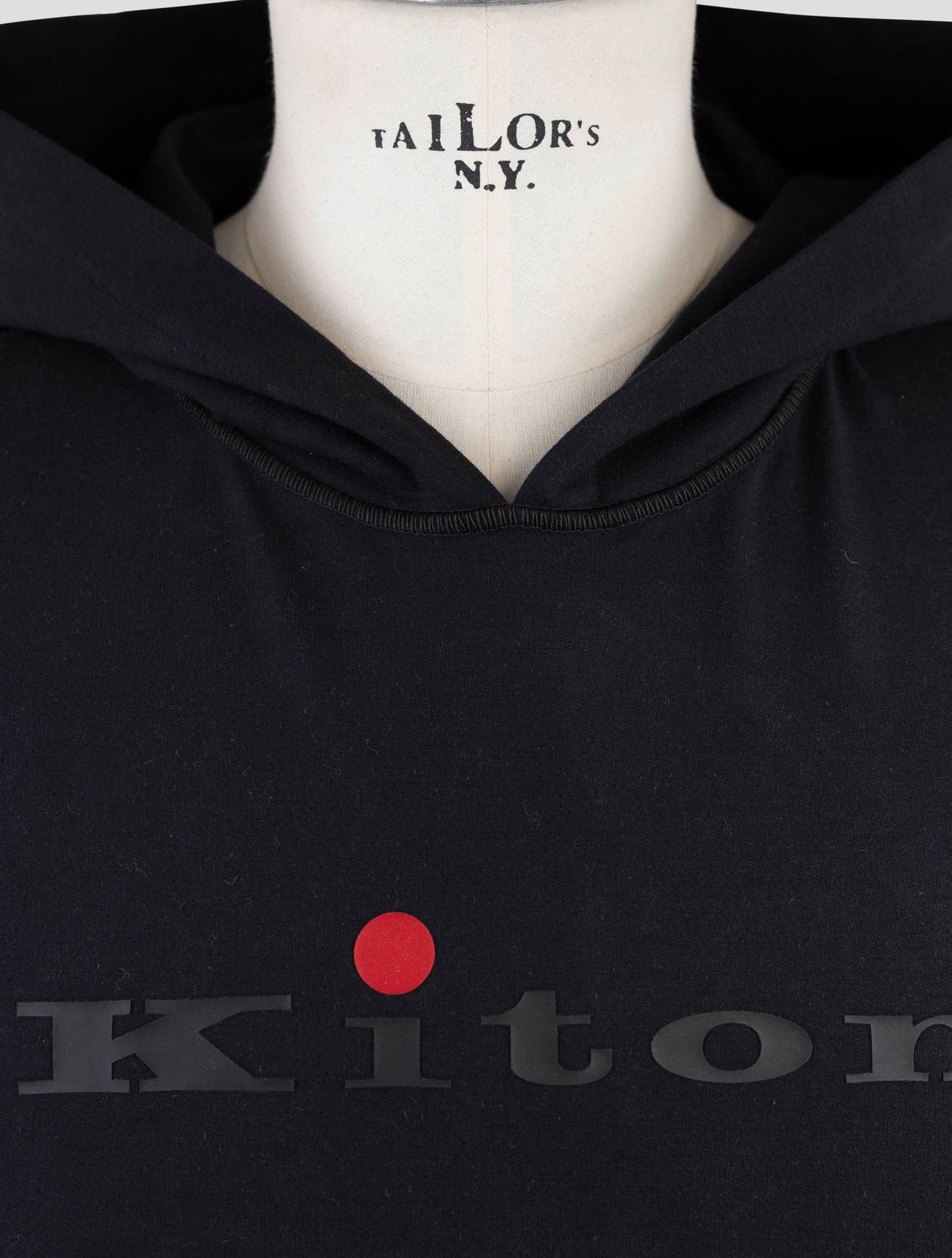 Kiton Dark Blue Cotton Ea Sweater Hoodie