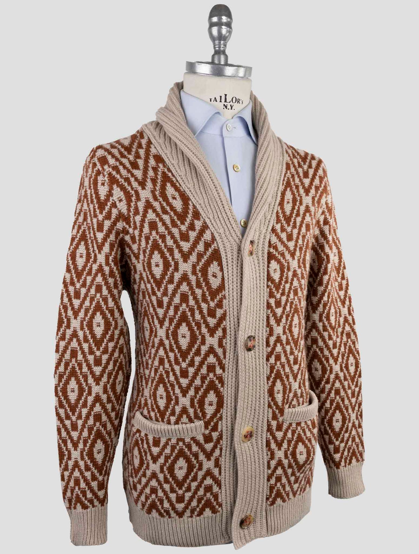 Kiton Brown Cashmere Sweater Cardigan