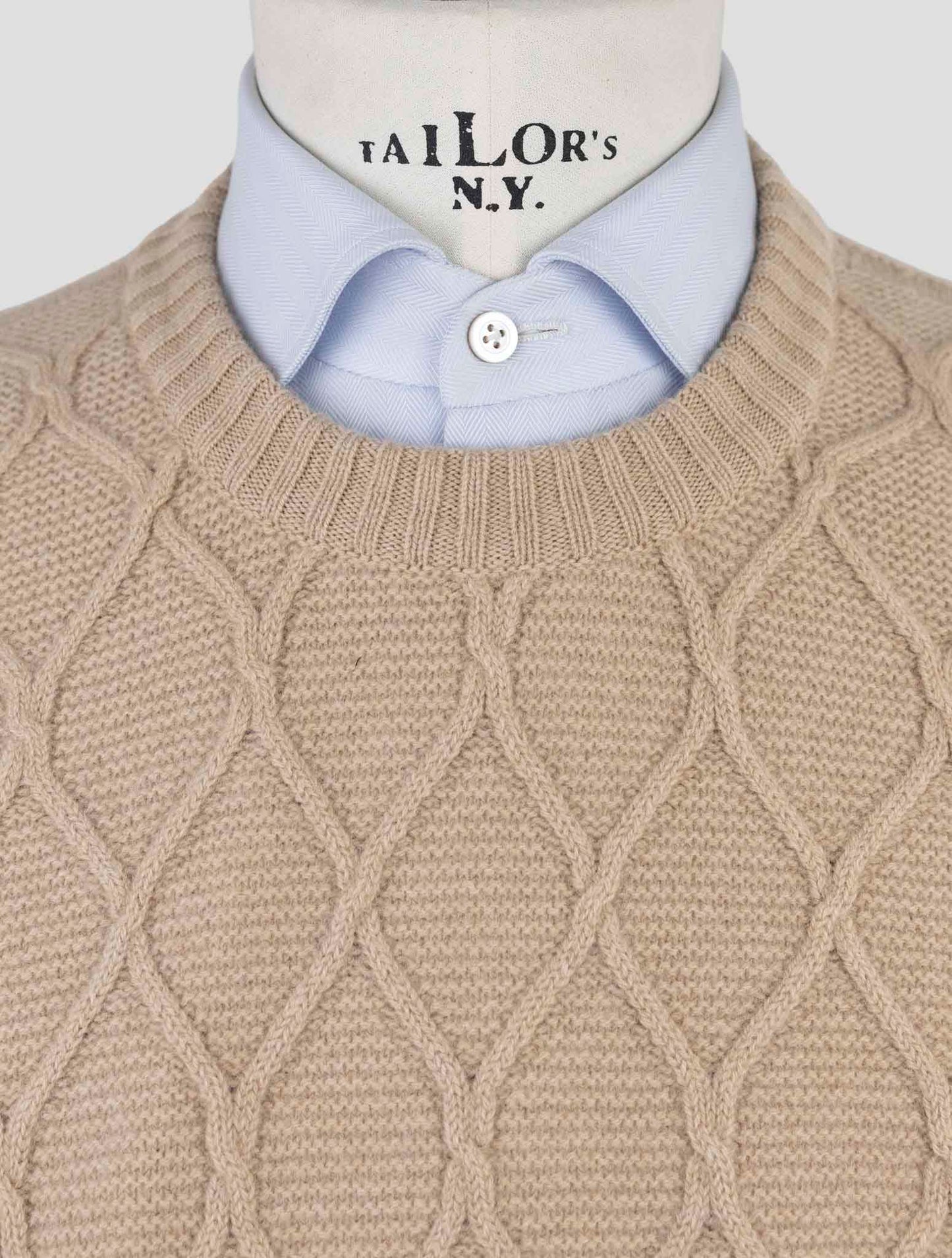 Kiton Brown Wool Sweater Crewneck