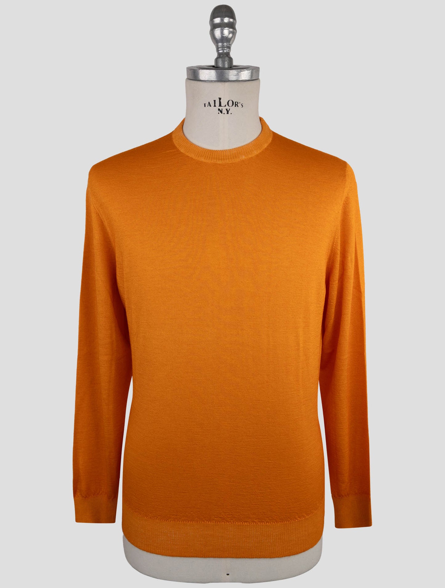 Kiton Orange Cashmere Silk Sweater Crewneck