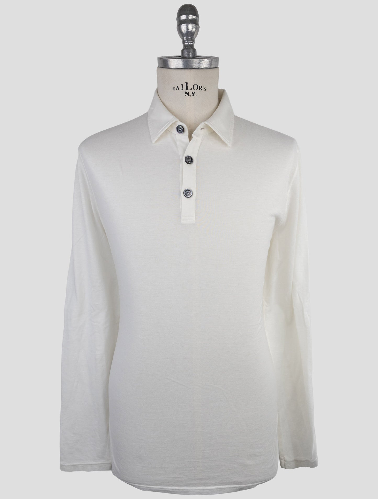 Kiton White Cotton Cashemere Sweater Polo