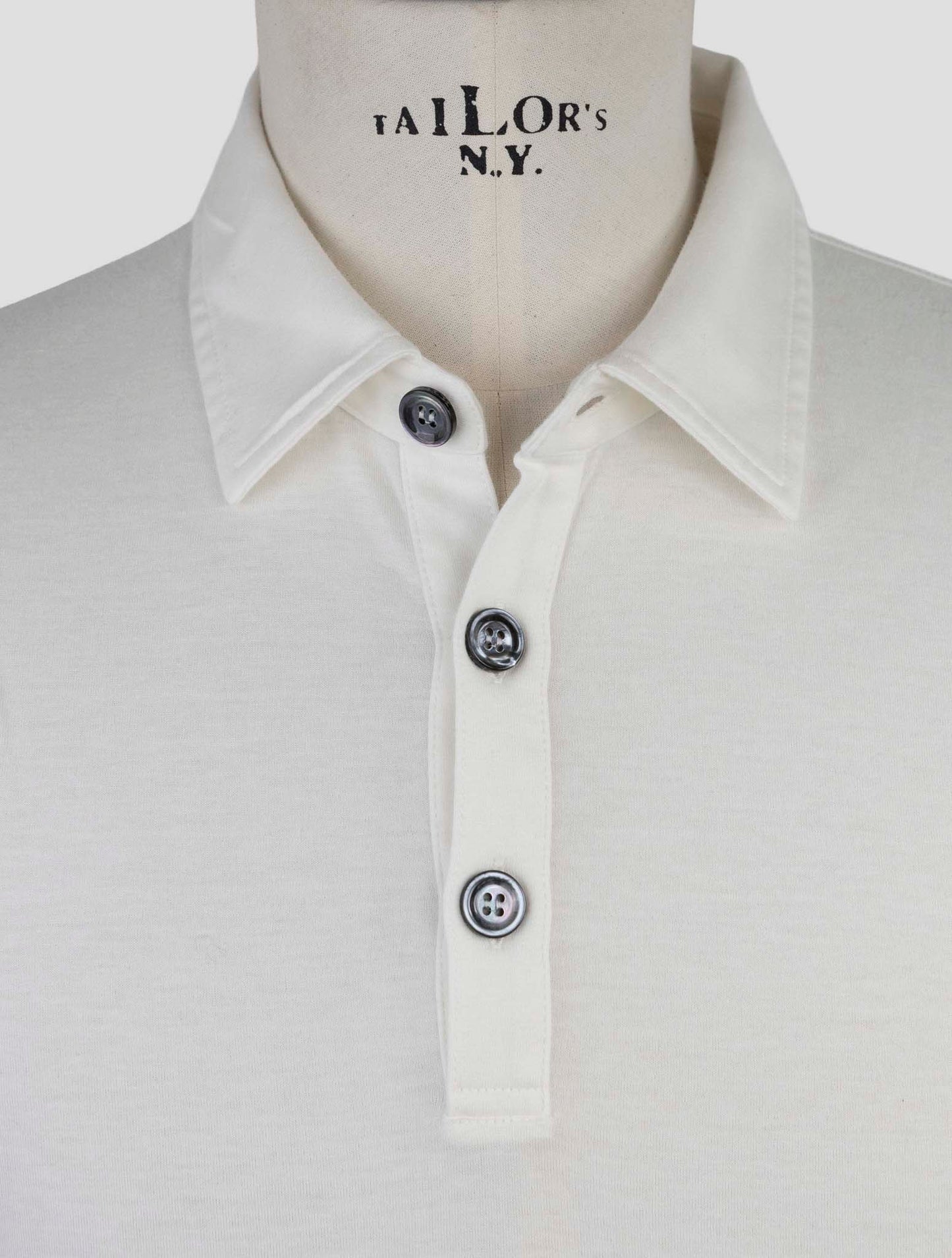 Kiton White Cotton Cashemere Sweater Polo
