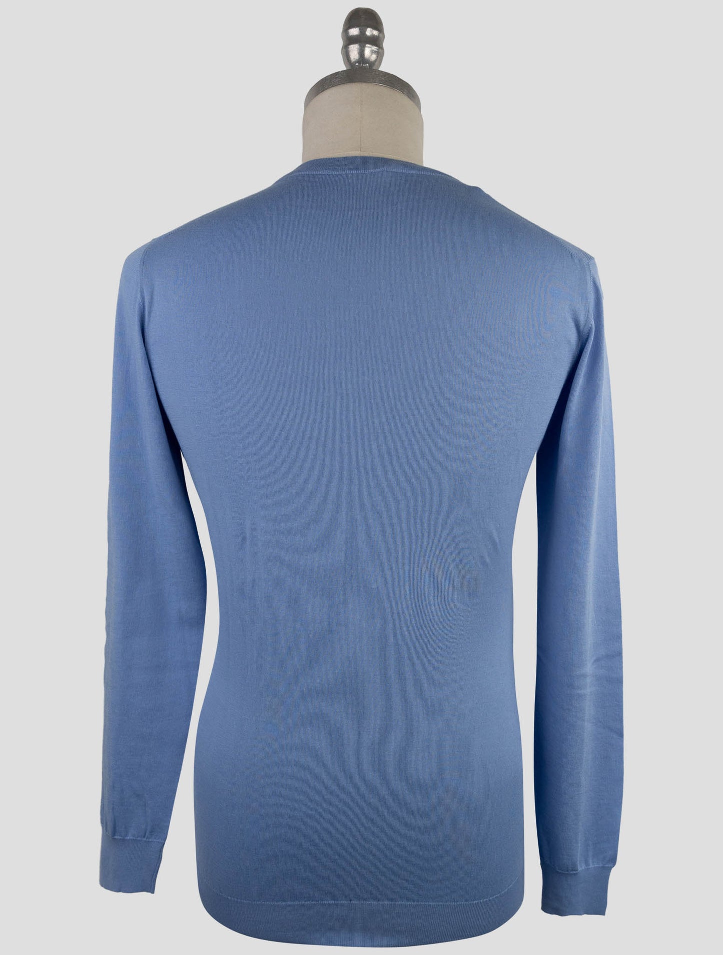 Kiton Light Blue Cotton Sweater Crewneck