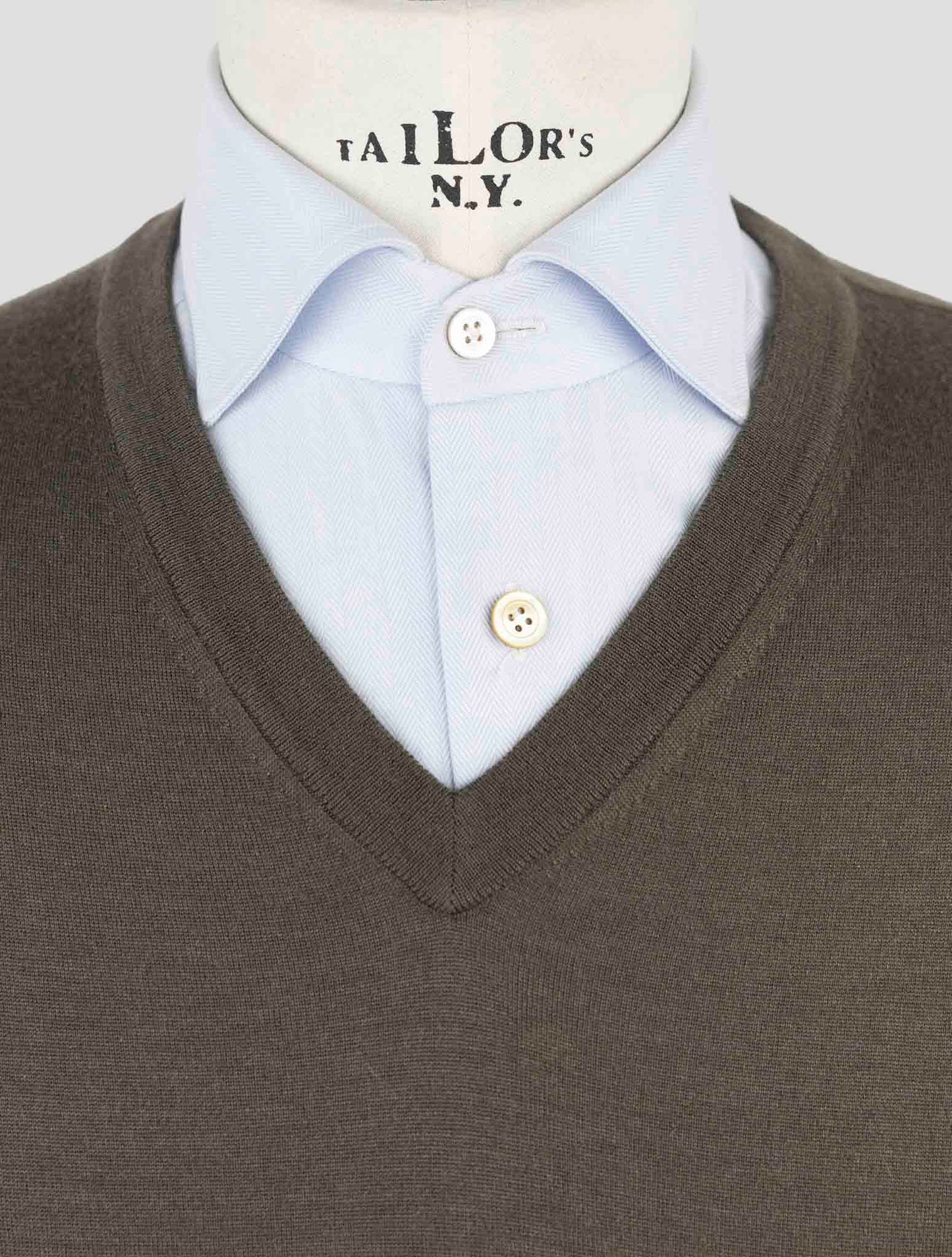 Kiton Green Cashmere Silk Sweater V-Neck