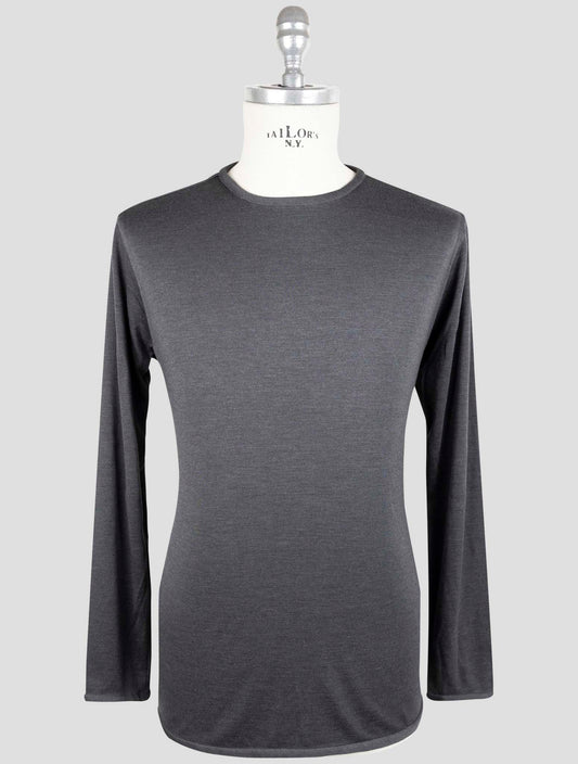 Kiton Dark Gray Cashmere Silk Sweater Crewneck