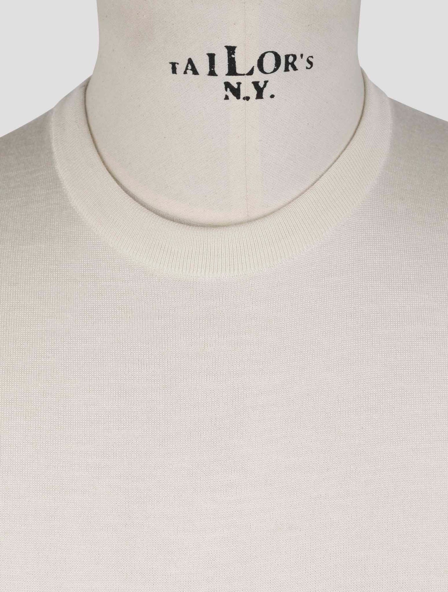 Kiton White Silk Cashmere Linen Sweater Crewneck