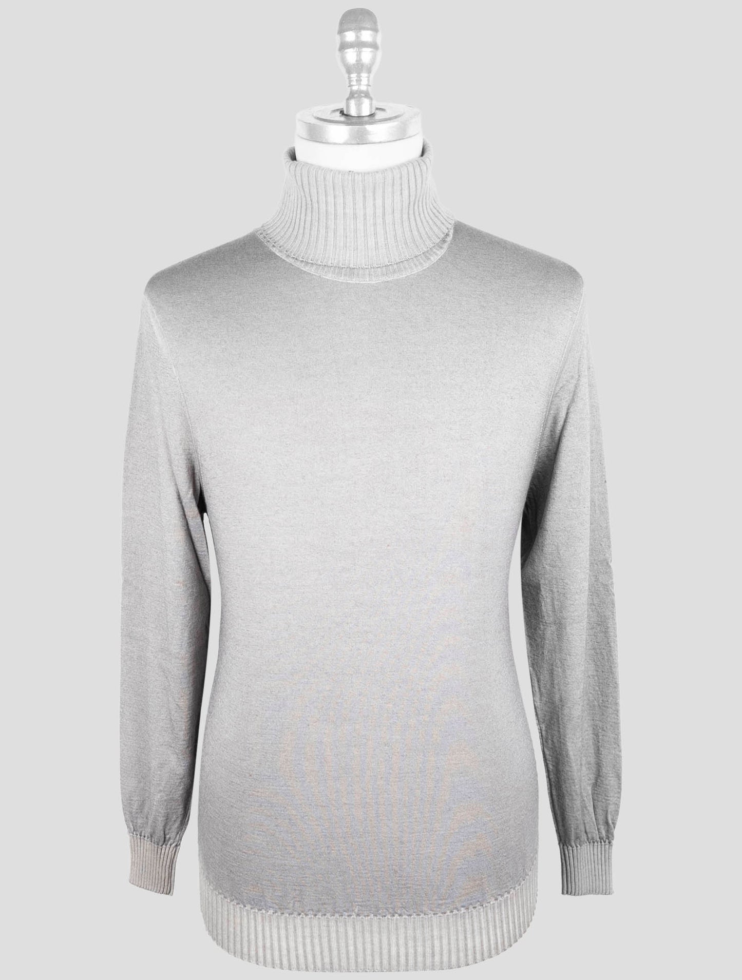Kiton Gray Cashmere Silk Sweater Turtleneck