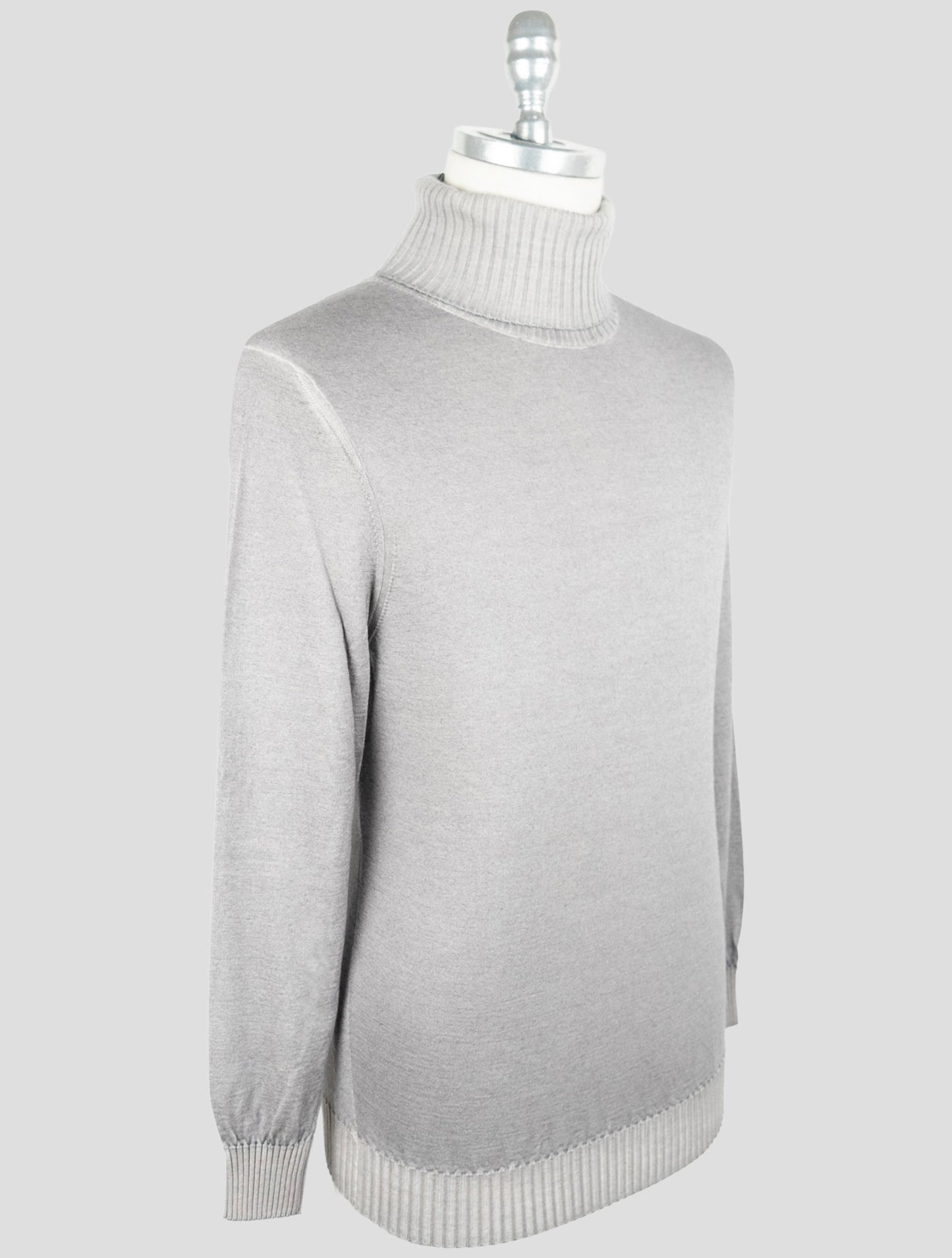 Kiton Gray Cashmere Silk Sweater Turtleneck