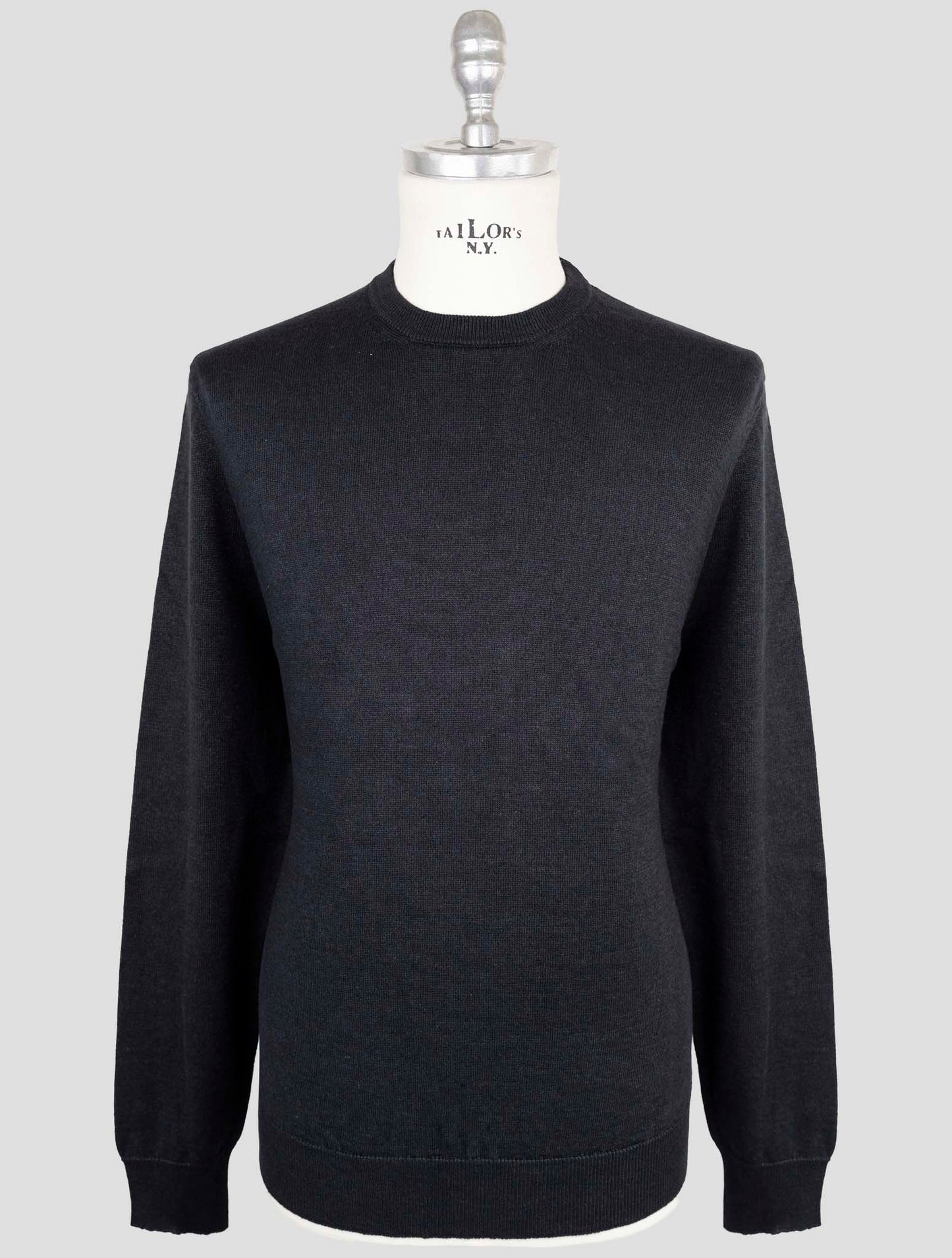 Kiton Knt Blue Linen Cotton Sweater Crewneck