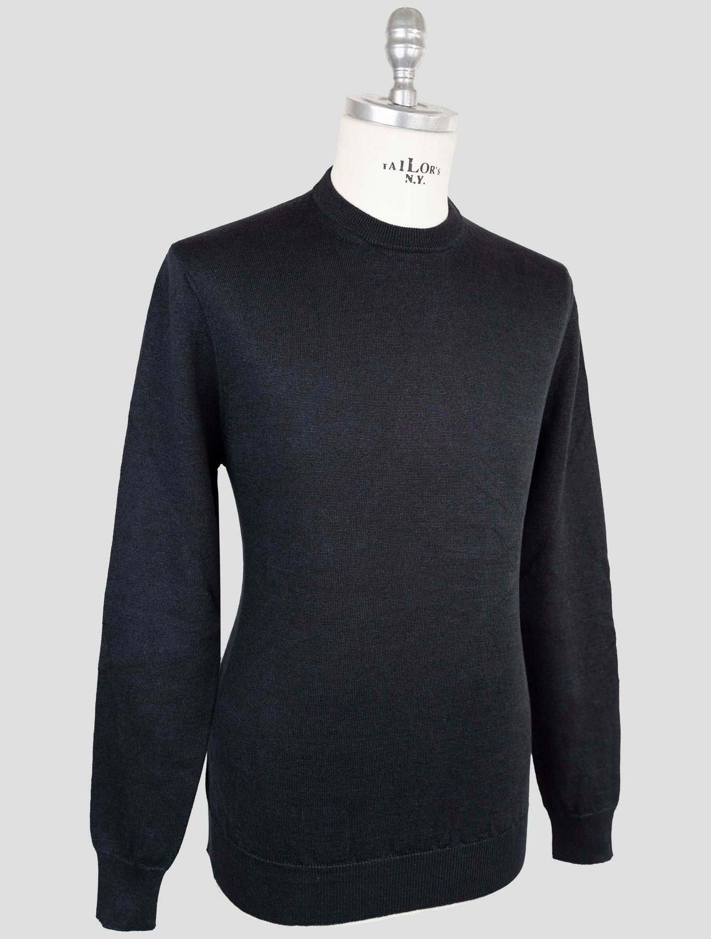 Kiton Knt Blue Linen Cotton Sweater Crewneck