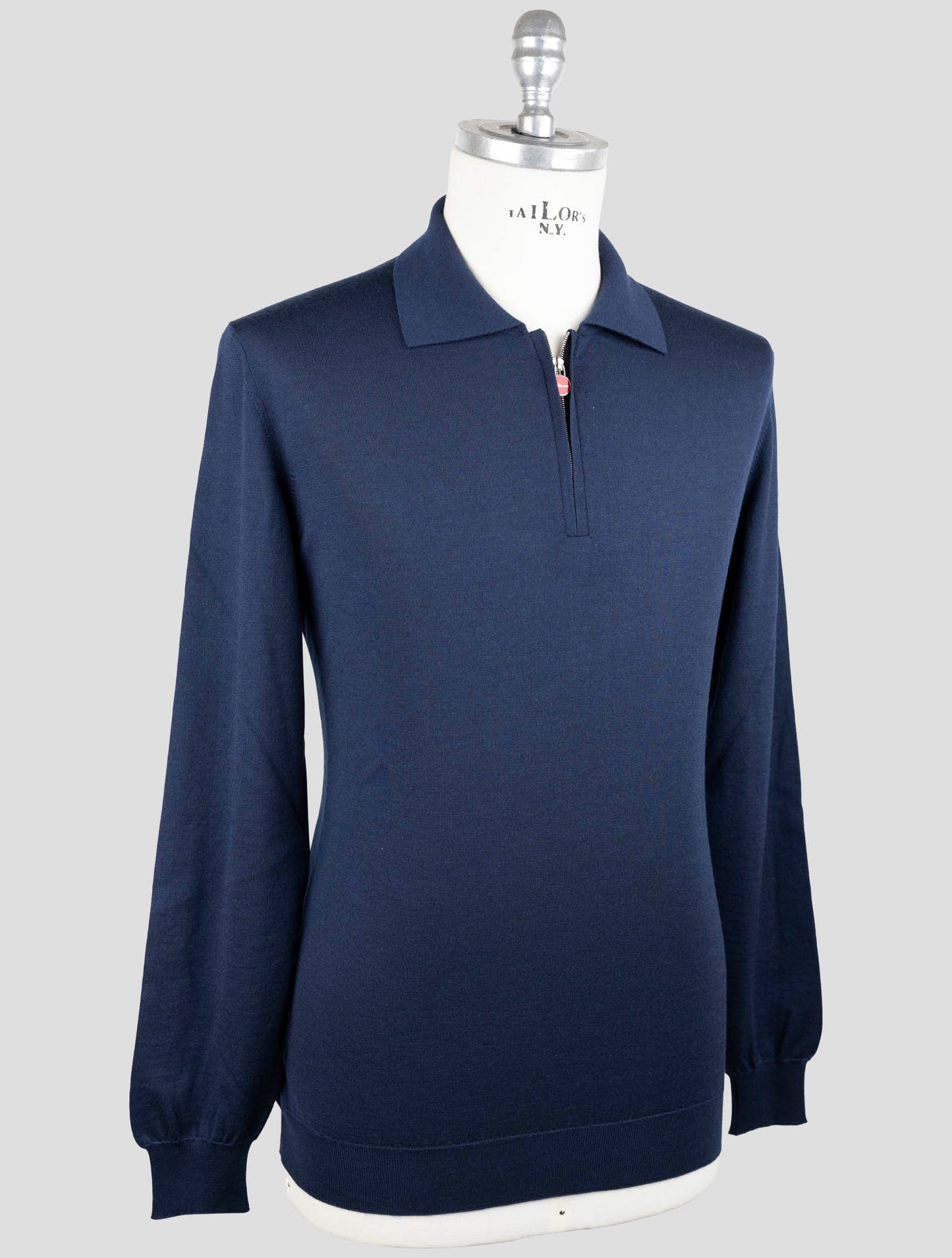 Kiton Blue Cashmere Silk Sweater Polo