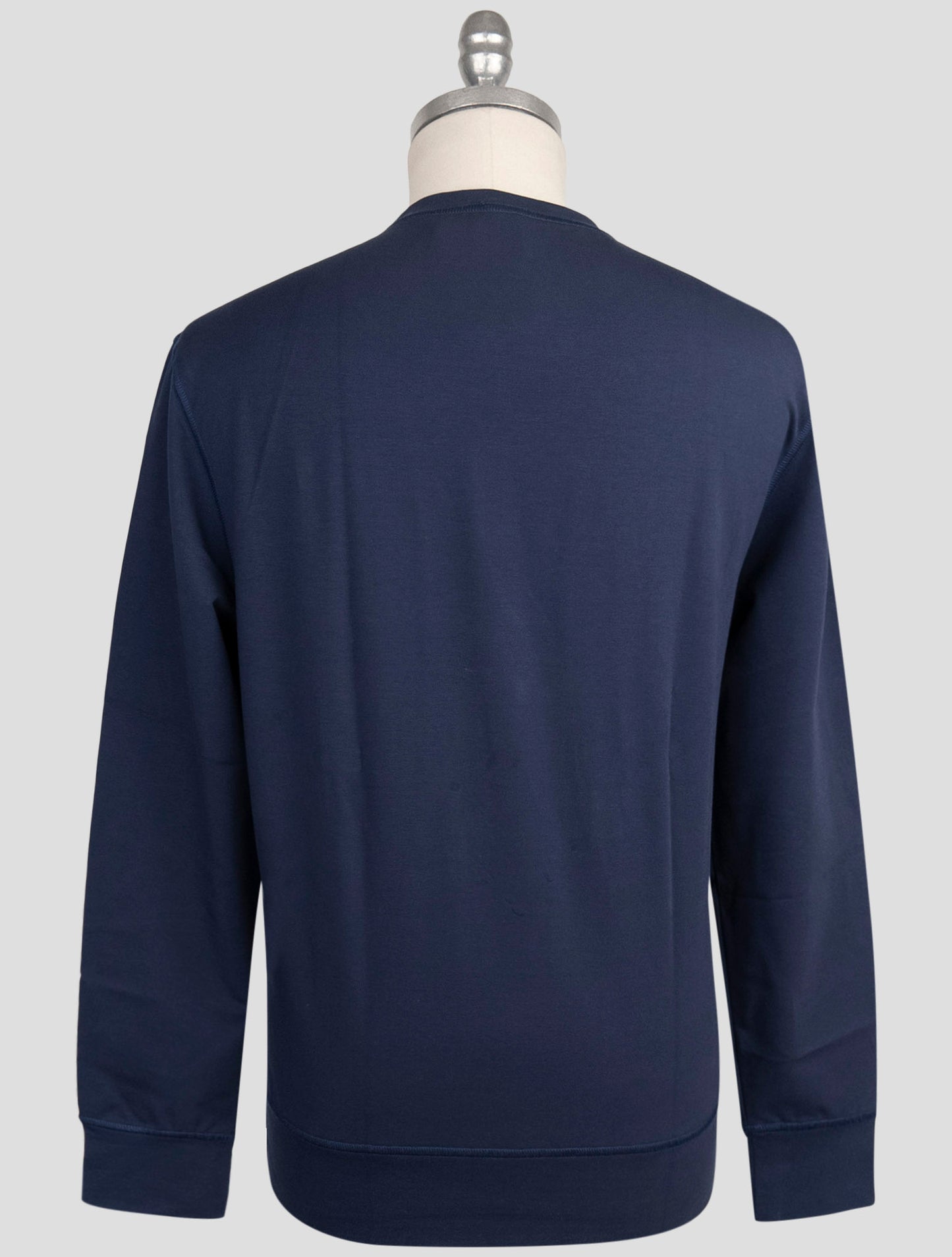 Kiton Blue Cotton Ea Sweater Hoodie