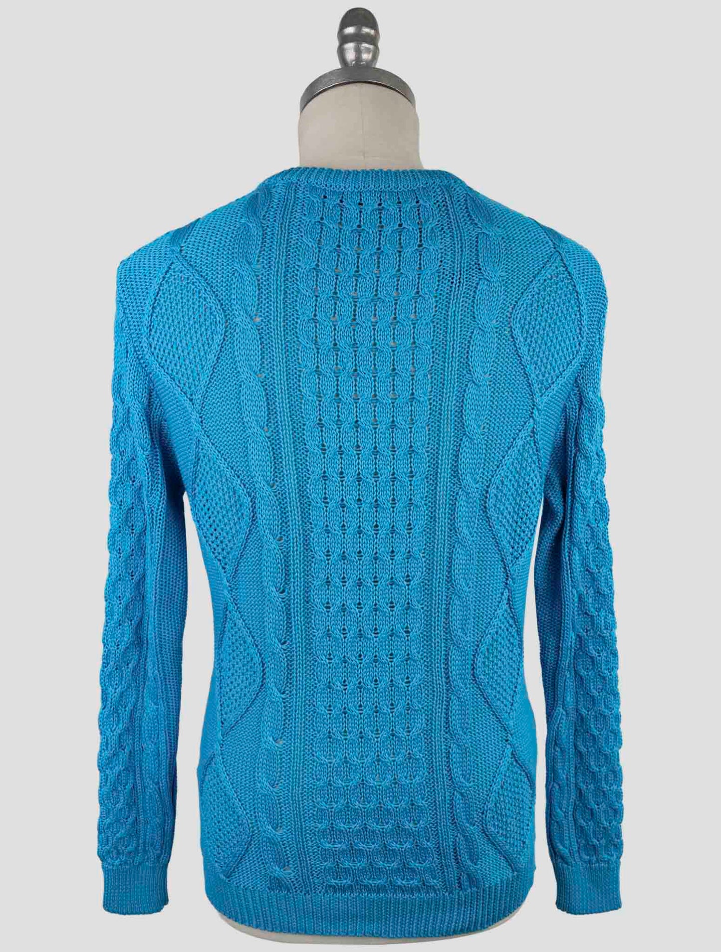 Kiton Light Blue Cotton Sweater Crewneck