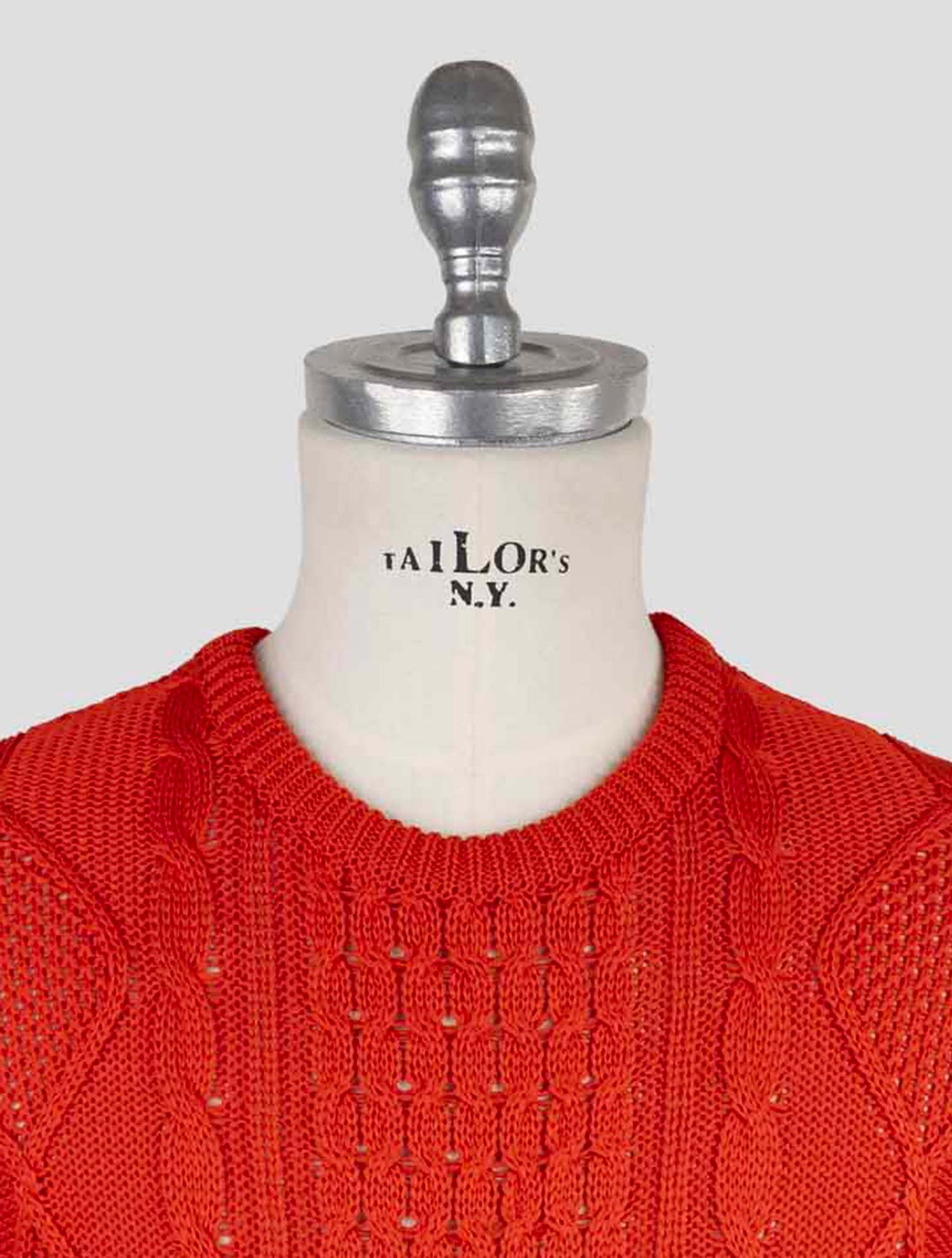 Kiton Red Cotton Sweater Crewneck