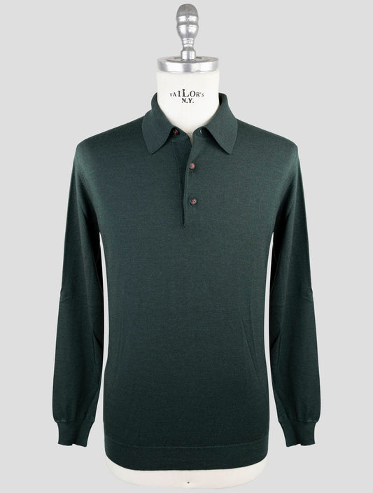 Kiton Green Cashmere Silk Sweater Polo