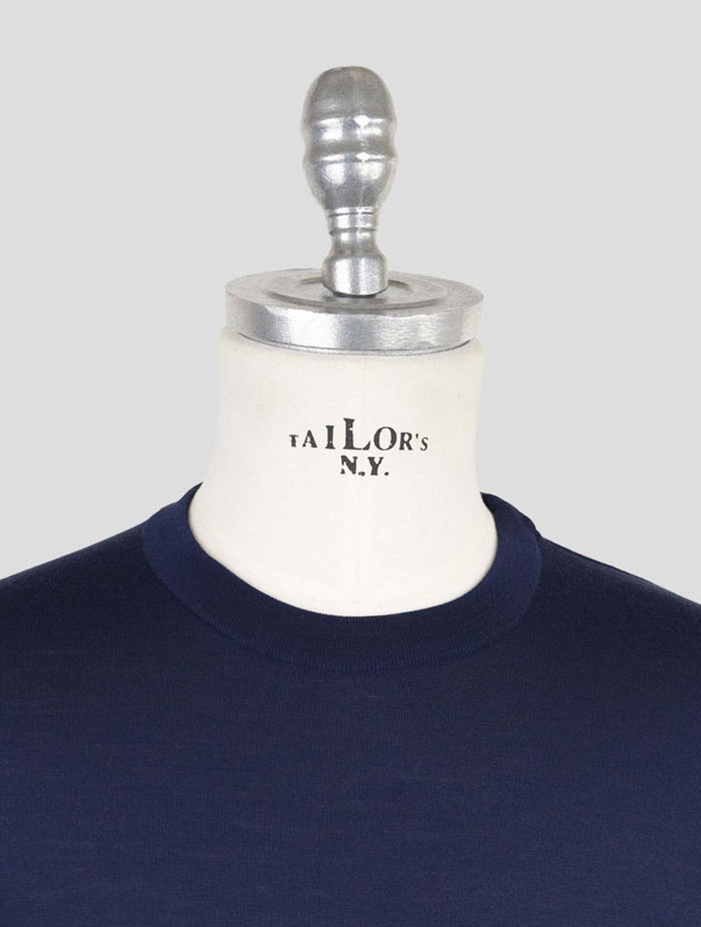 Kiton Blue Wool Sweater Crewneck