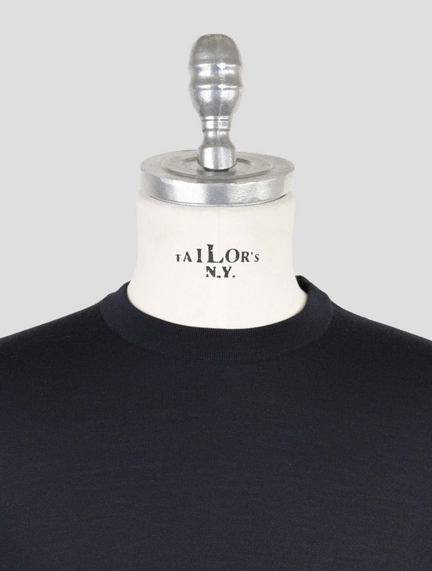 Kiton Dark Blue Wool Sweater Crewneck