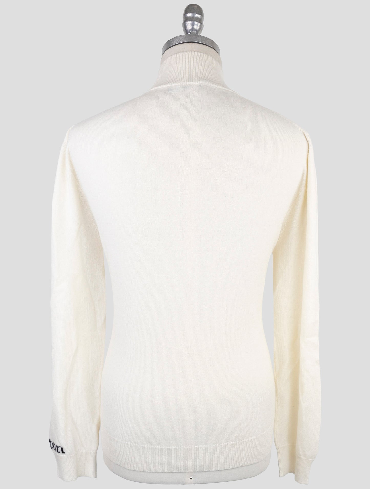 Kiton White Cashmere Sweater Half Zip
