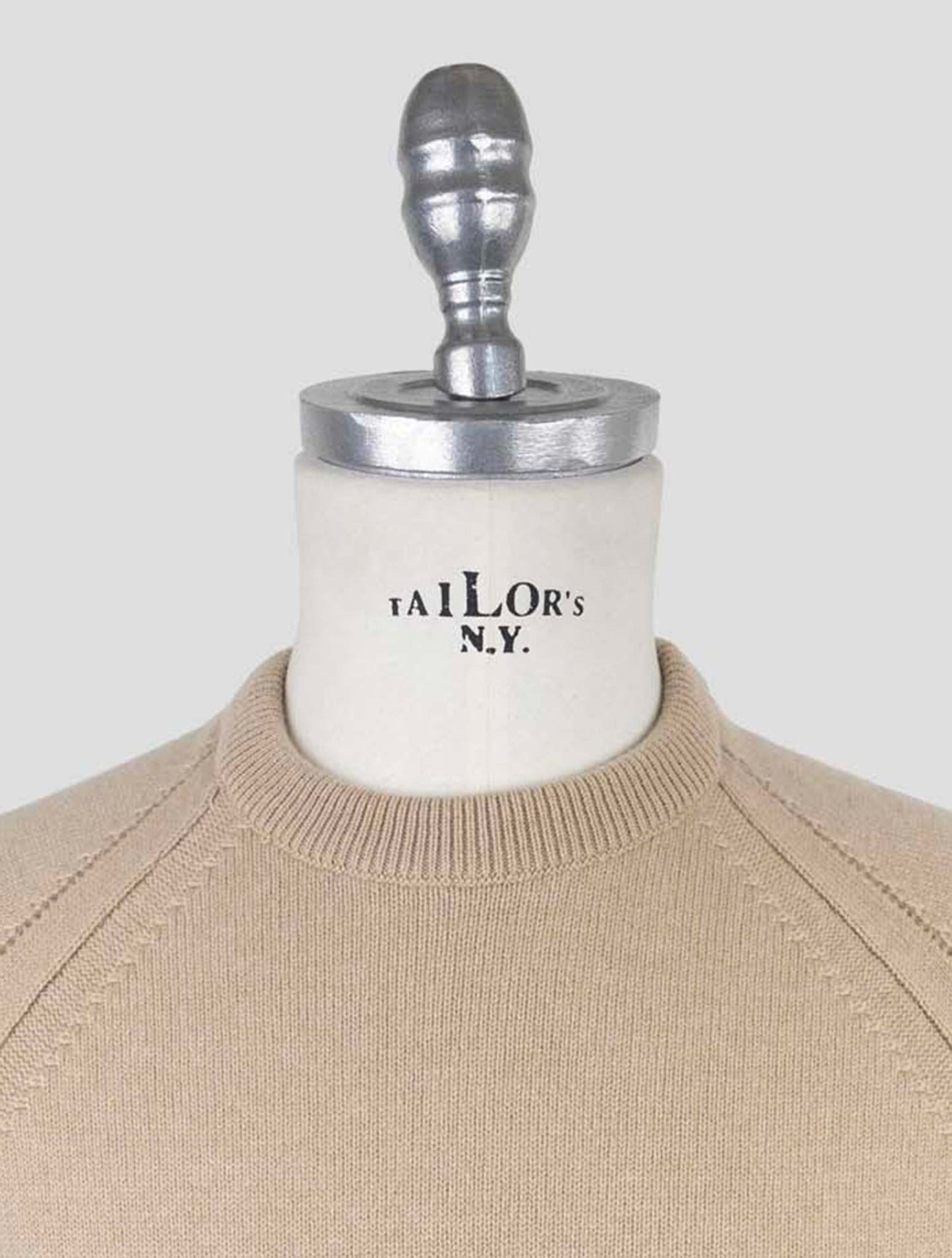 Kiton Beige Wool Sweater Crewneck
