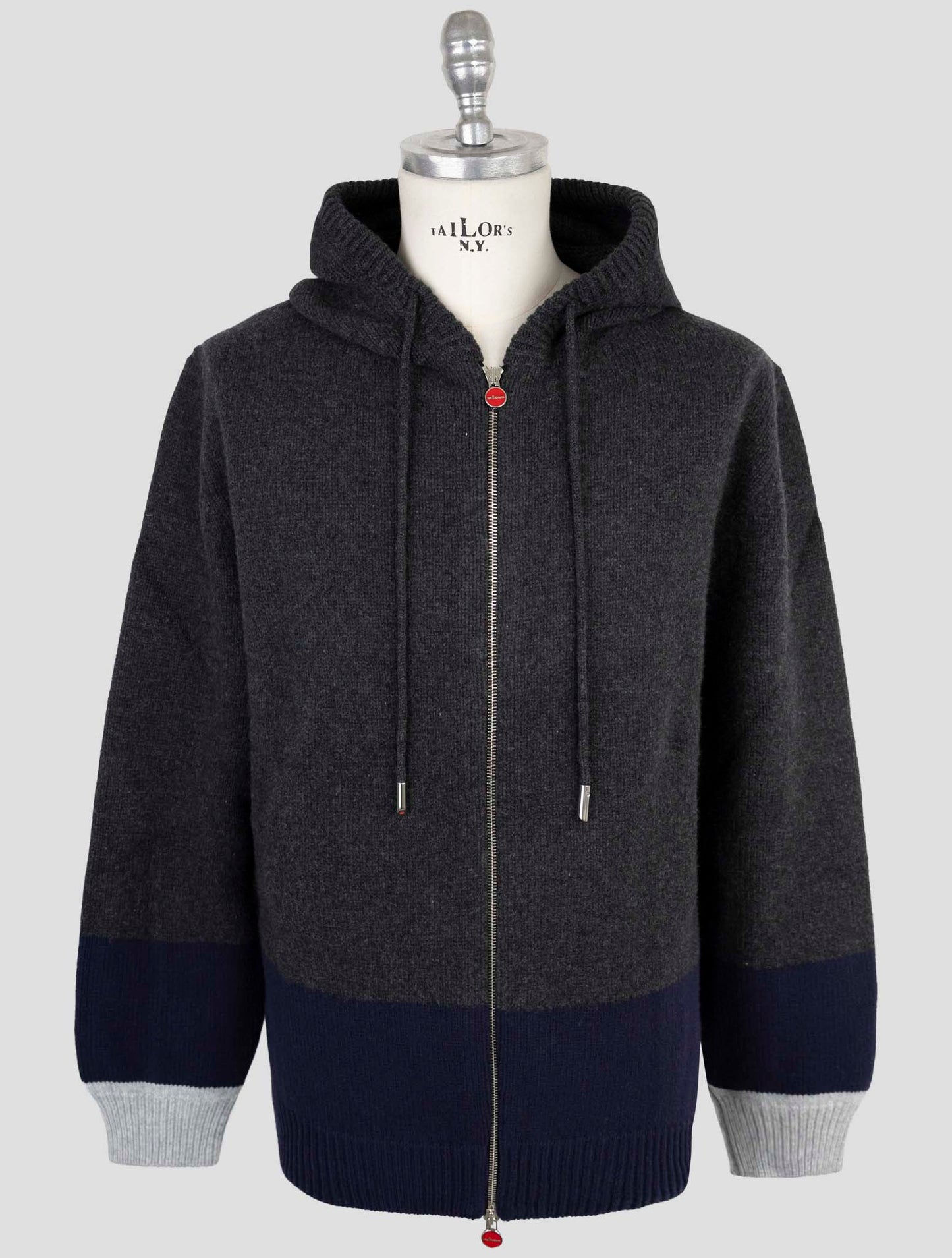 Kiton Multicolor Wool Sweater Full Zip Hoodie