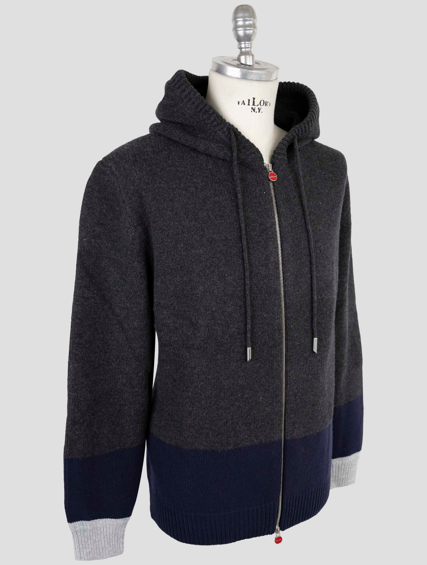 Kiton Multicolor Wool Sweater Full Zip Hoodie