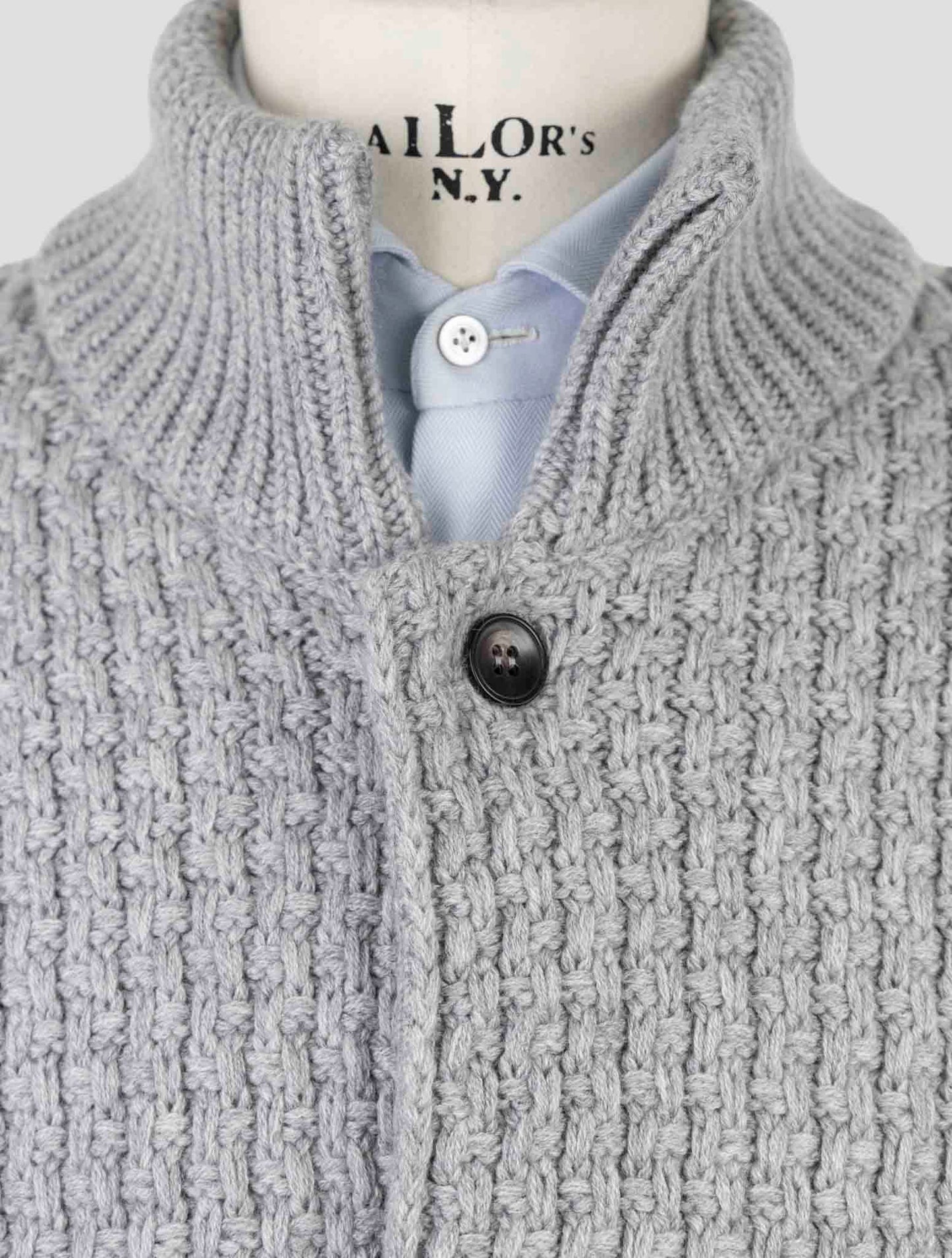 Kiton Gray Cashmere Sweater Cardigan
