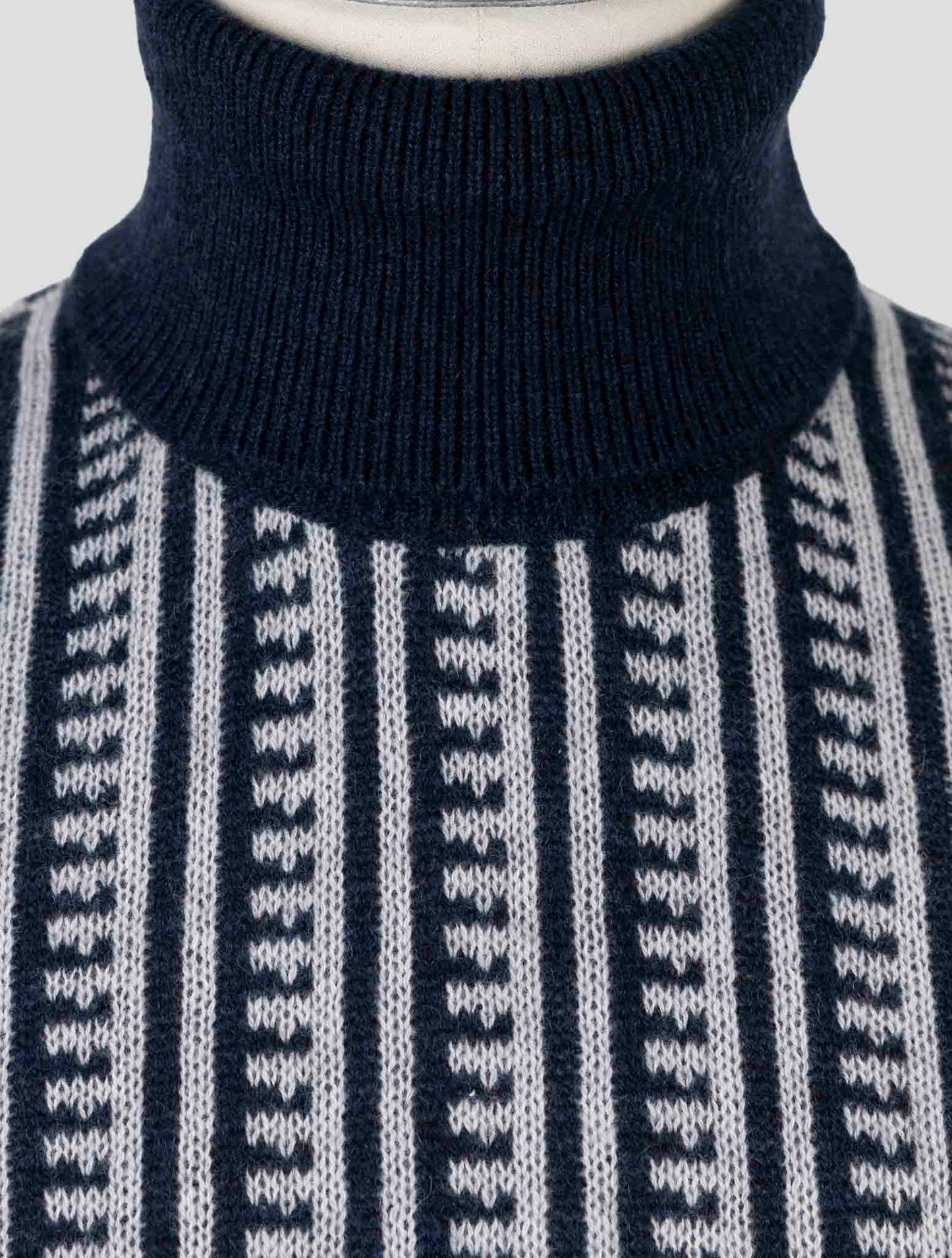 Kiton Blue Gray Cashmere Sweater Turtleneck